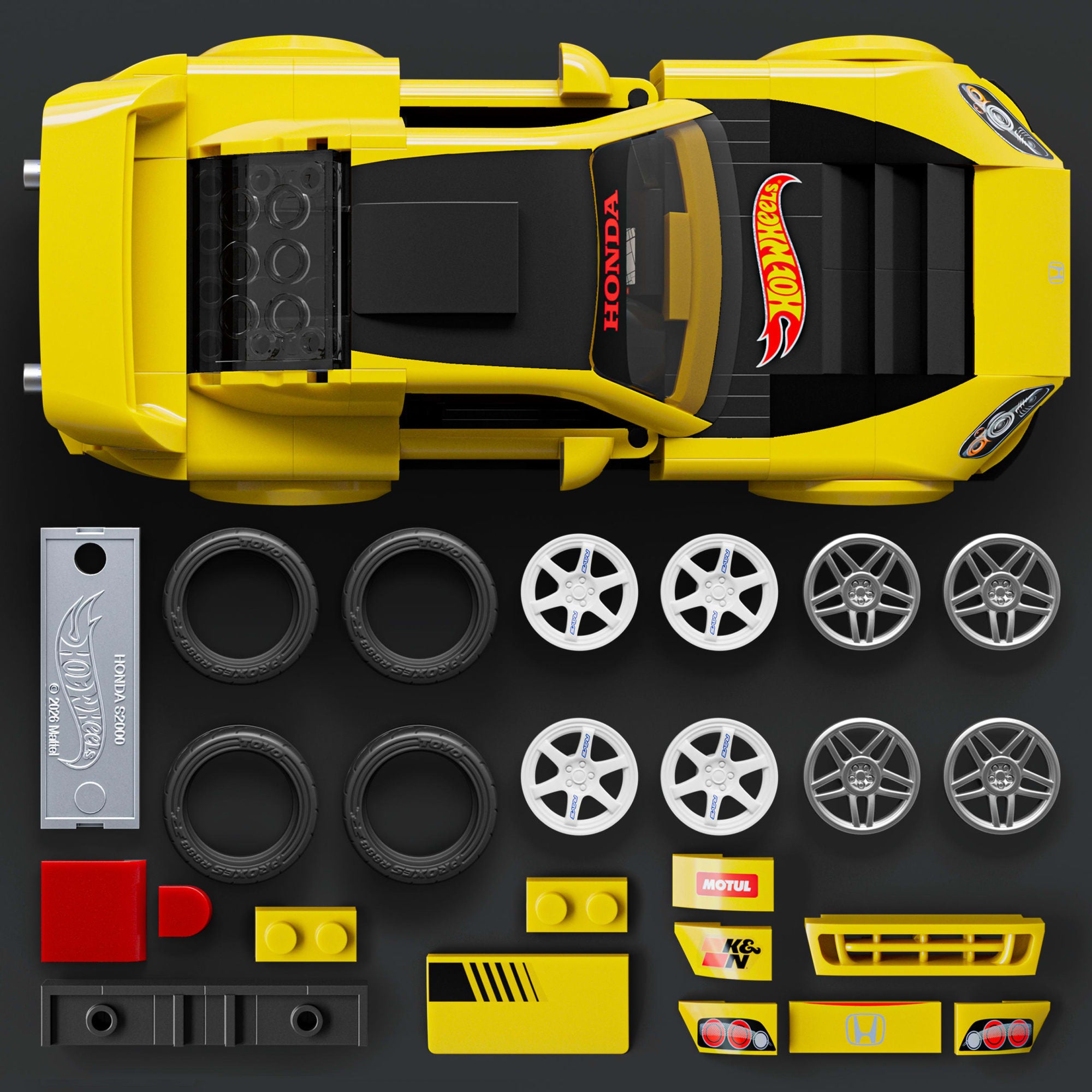 Mattel Brick Shop Hot Wheels Jogo de Construção Speed '07 Honda S2000 - Image 4