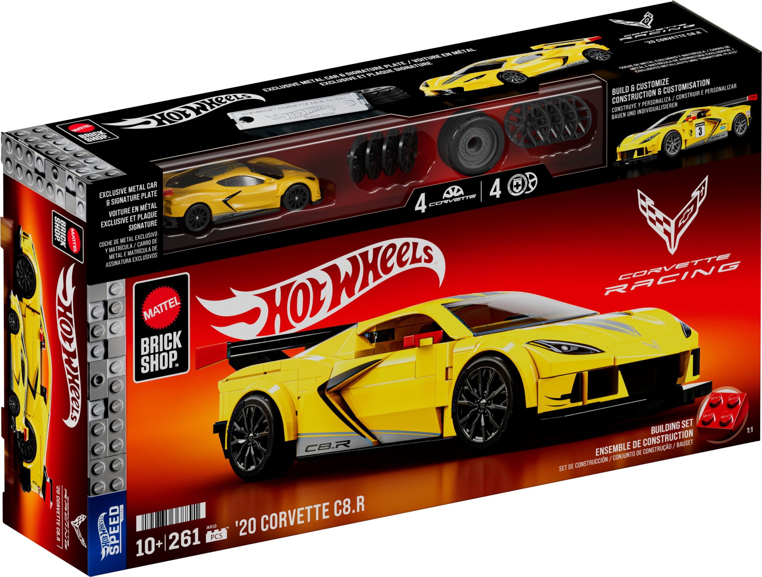 Mattel Brick Shop Hot Wheels '20 Corvette C8.R Building Set - Image 8