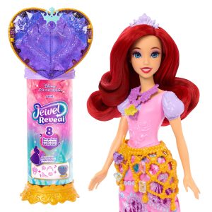 Disney Princess Jewel Reveal Ariel Fashion Doll W/ 8 Surprises including Gem Box & 10 Accessories