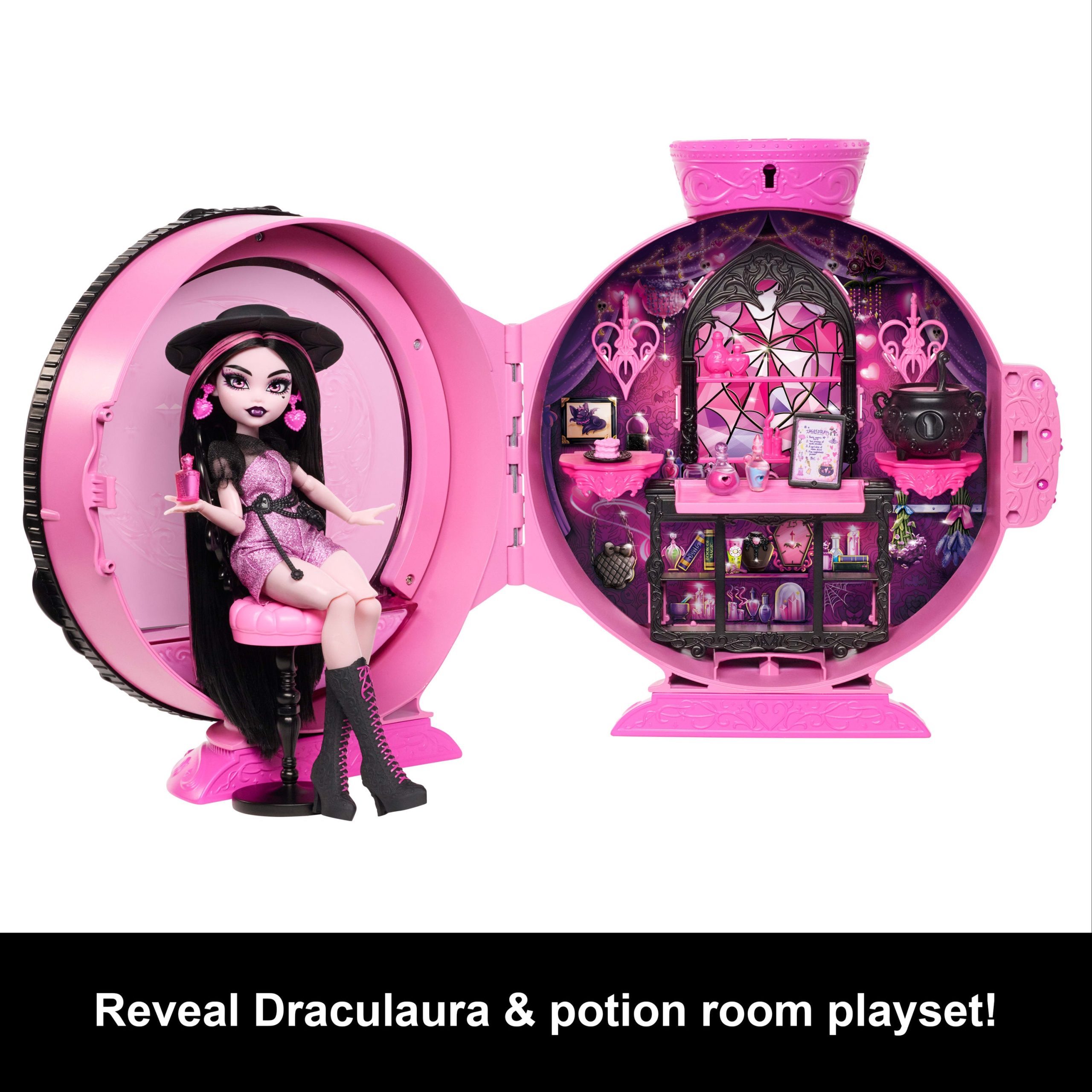 Monster High Potion Reveal Playset With Draculaura Doll & 9 Accessories. Secret Code Unboxing - Image 4