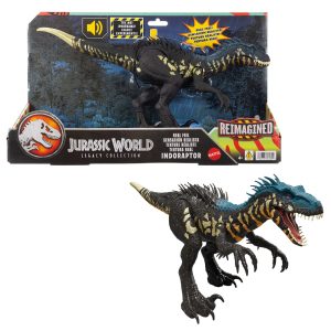 Jurassic World Reimagined Indoraptor Dinosaur Action Figure. Bold Colored Real Feel Carnivore Toy