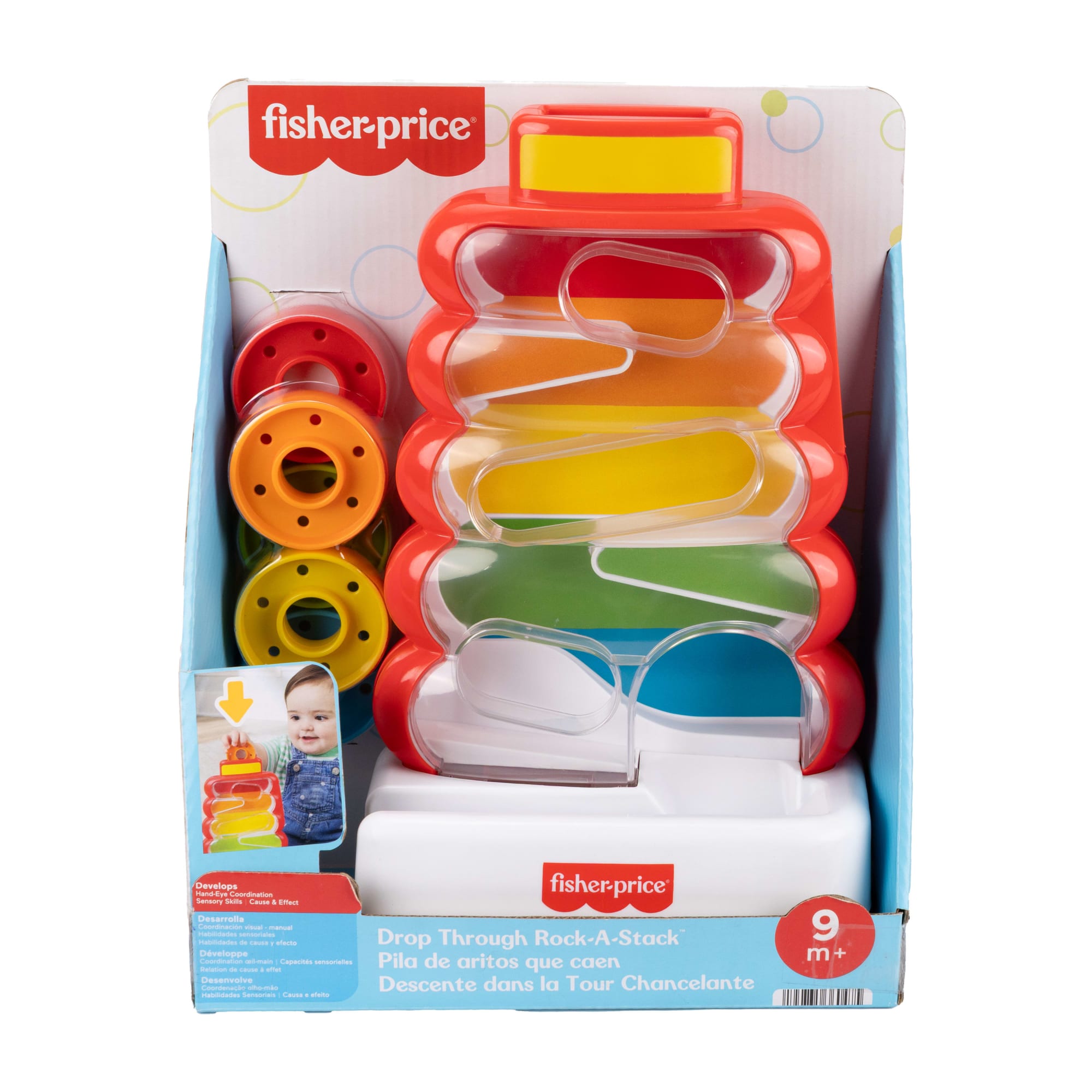 Fisher-Price Drop Through Rock-A-Stack Baby & Toddler Developmental Activity Toy. 5 Coins - Image 6