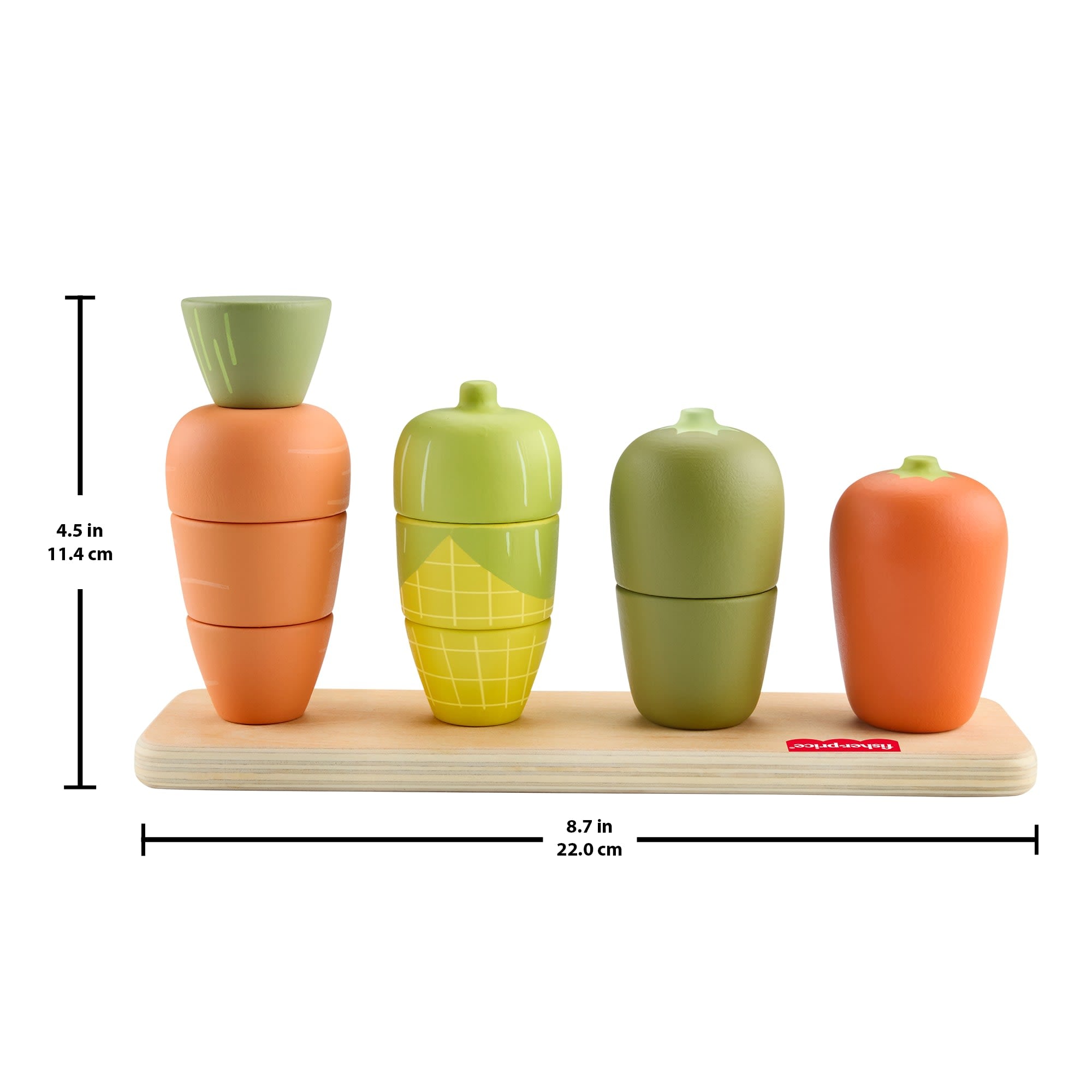 Fisher-Price Tiny Garden Wooden Veggie Stacker Toddler Activity Toy. 11 Wood Pieces - Image 6