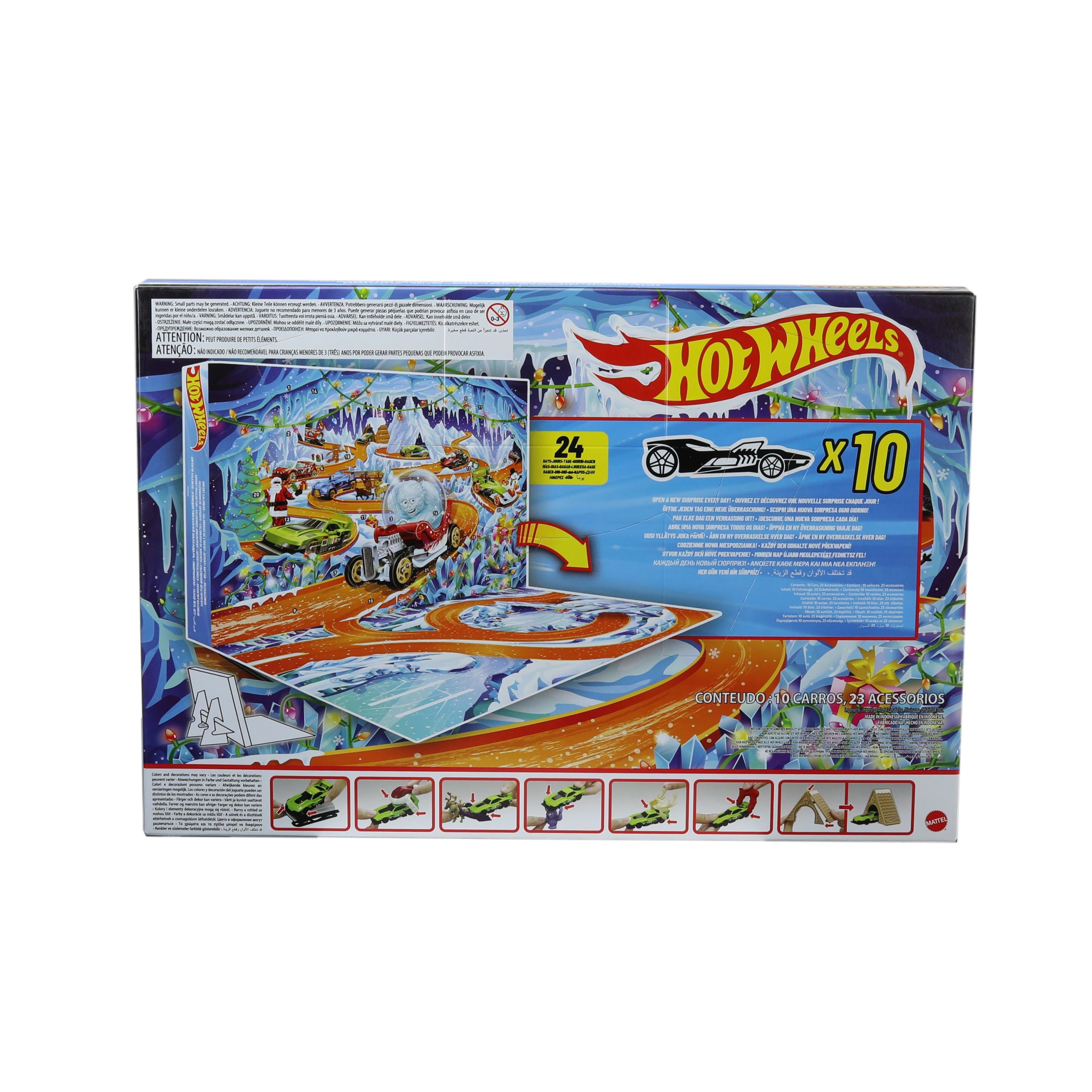 Hot Wheels 2026 Advent Calendar. 10 Toy Vehicles in 1:64 Scale. 14 Accessories & 10 Ornament Clips - Image 6