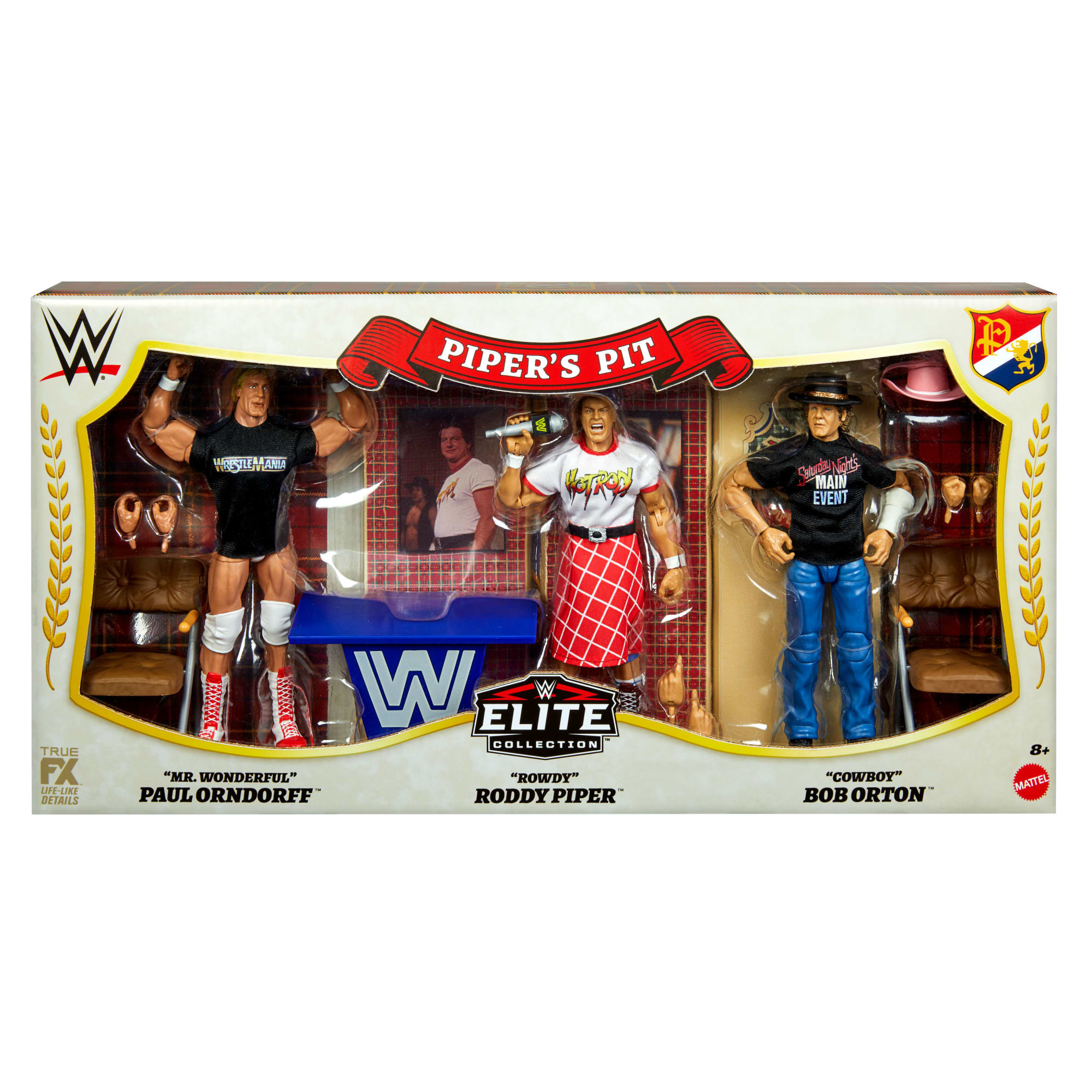 WWE Elite Collection Piper's Pit Set of 3 Action Figures - Image 6