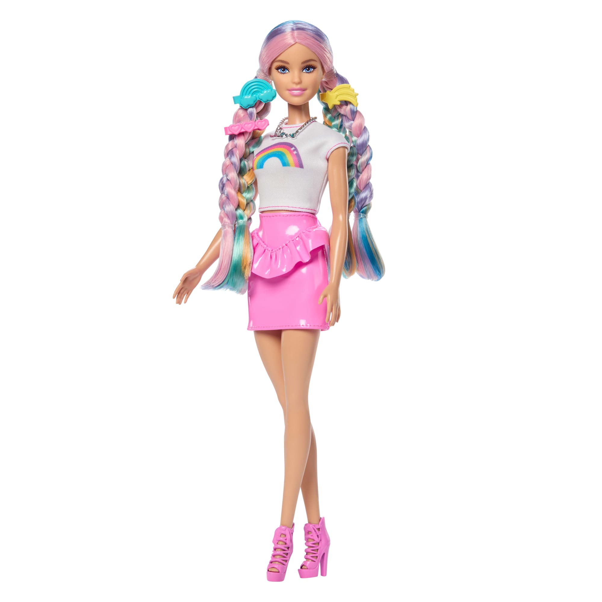 Barbie Rainbow Sparkle Hair Fashion Doll With Extra-Long Hair And 12 Styling Accessories - Image 5