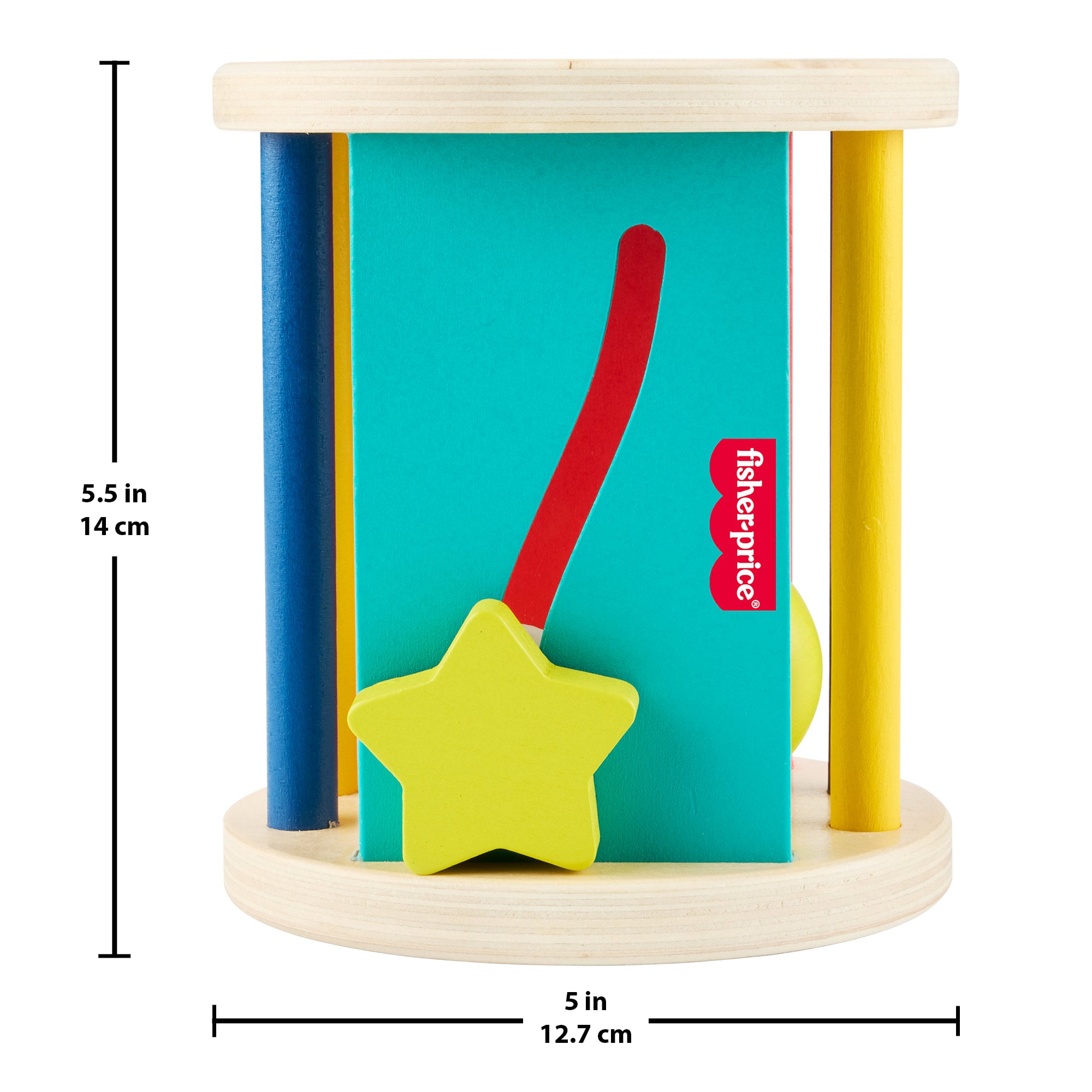 Fisher-Price Wooden Crawl After Roller Baby Activity Toy For Sensory & Motor Skills Development - Image 6