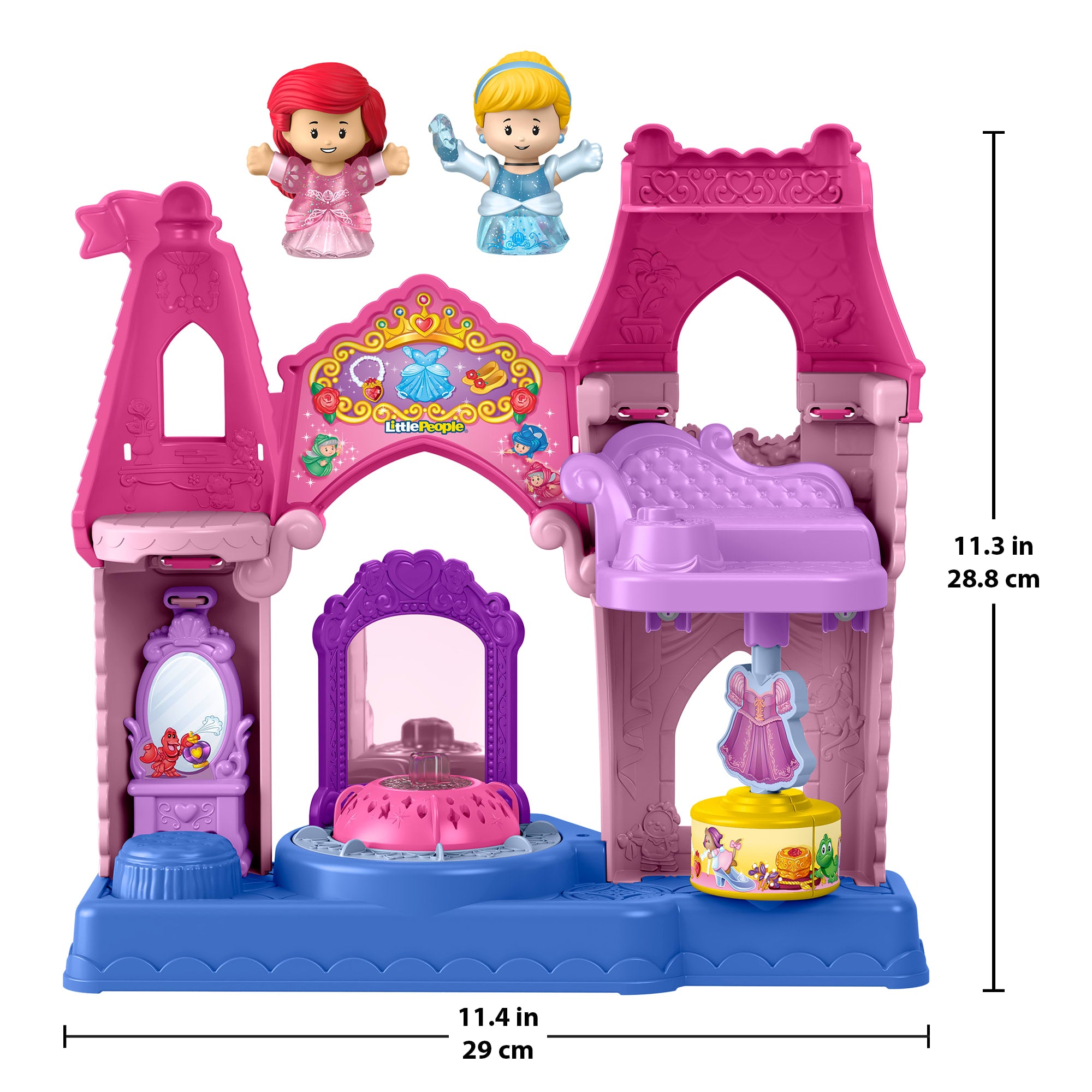 Fisher-Price Little People Disney Princess Shimmer & Glow Dress Shop Toddler Playset & 2 Figures - Image 6