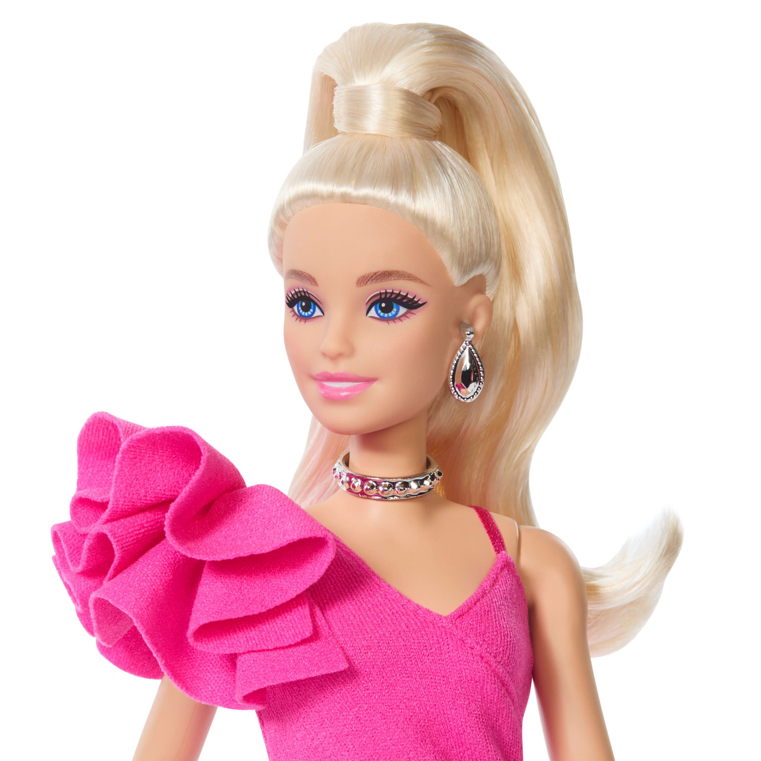Barbie Deluxe Style Doll #15 in Hot Pink Barbiecore Dress With Lace Tights And Blonde Ponytail - Image 2