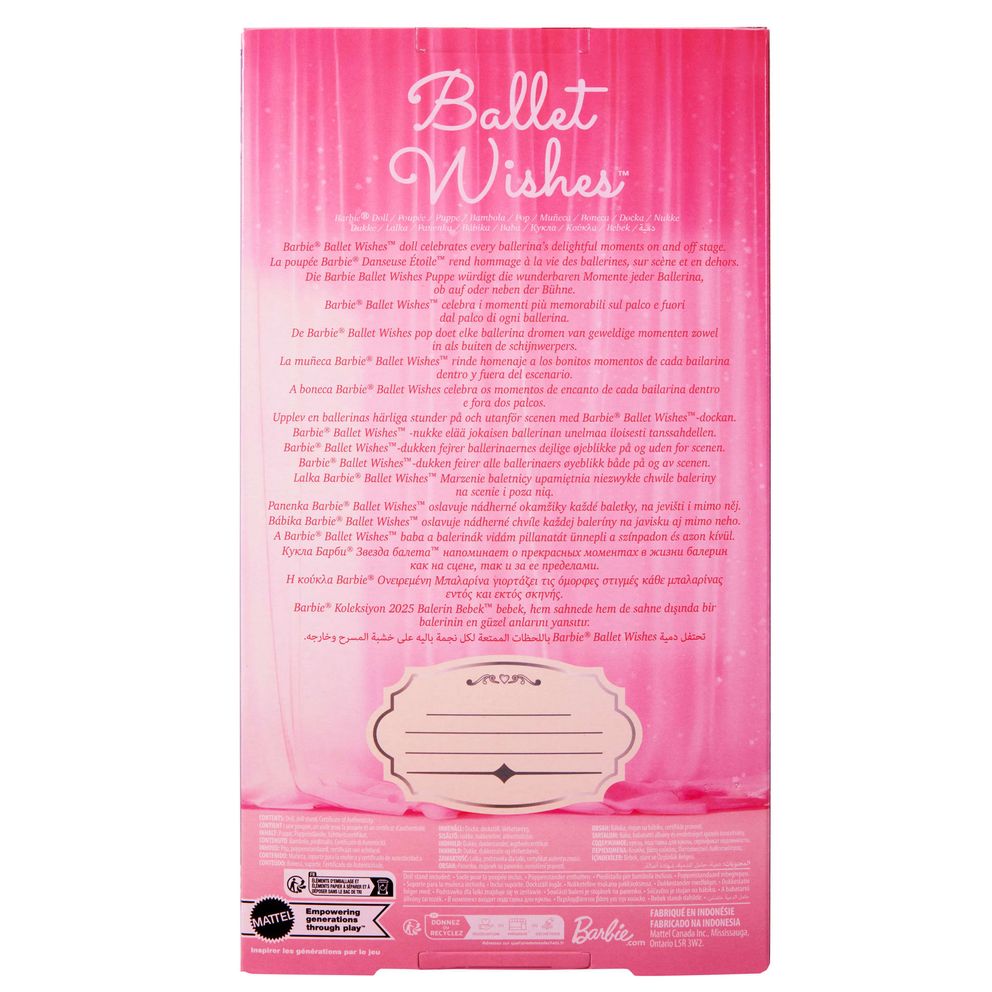Barbie Signature Ballet Wishes Doll. Collectible Fashion Doll in Satiny. Pink Tutu - Image 6