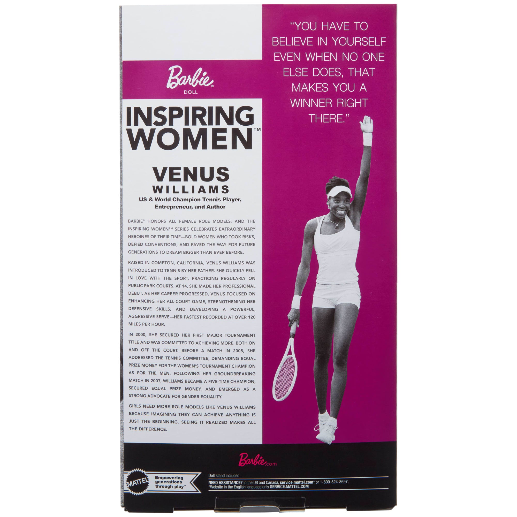 Barbie Inspiring Women Series. Venus Williams Fashion Doll With Signature Tennis Uniform - Image 6