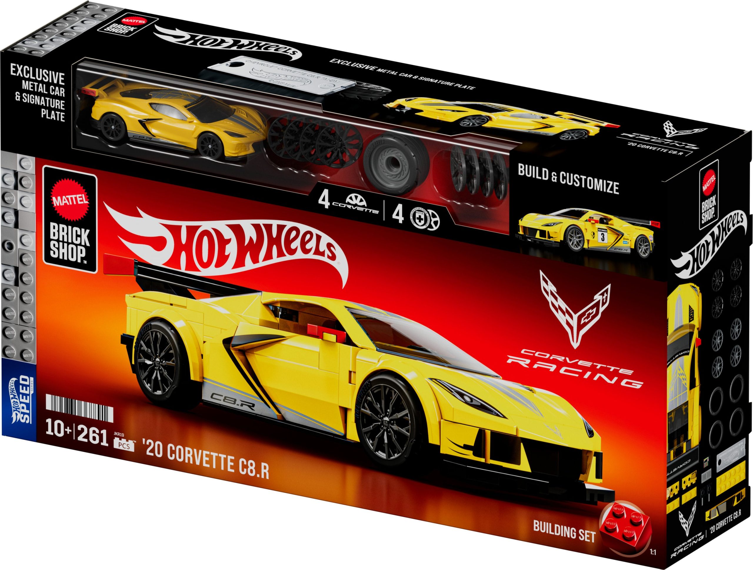 Mattel Brick Shop Hot Wheels '20 Corvette C8.R Building Set - Image 9
