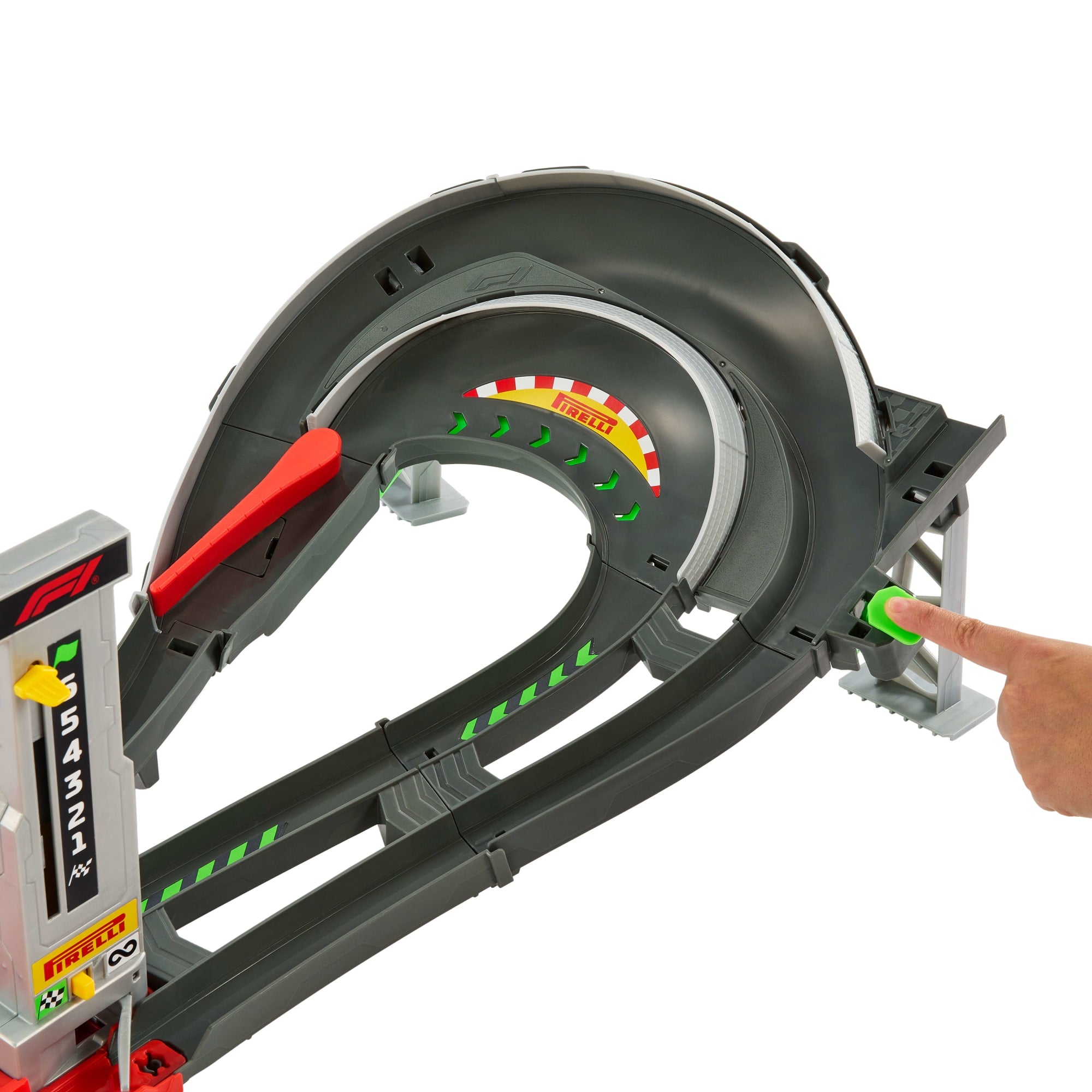 Hot Wheels Race Formula 1 Grand Prix Circuit Track Set With 3 1:64 Scale Die-Cast Toy Cars - Image 5