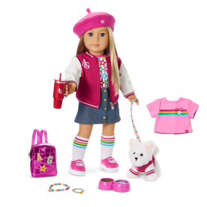 Truly Me™ 18-inch Doll #100. Puppy. Mini Backpack & Accessories AG™ Star Squad Bundle