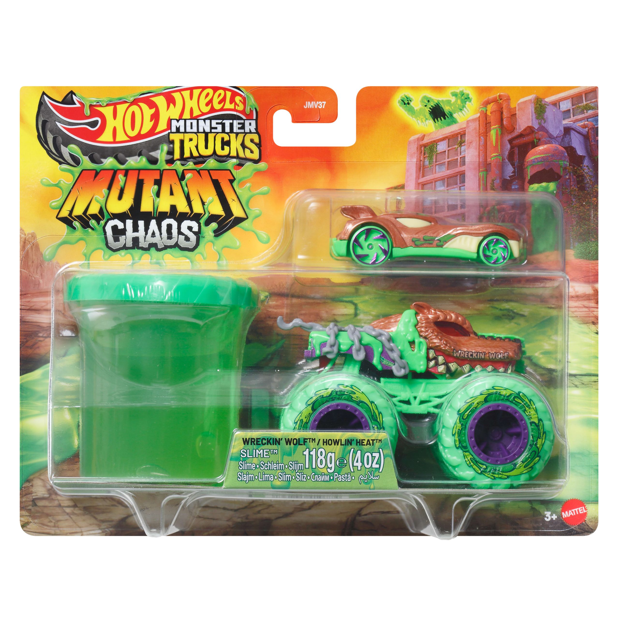 Hot Wheels Monster Trucks Mutant Chaos Toy Truck. Die-Cast Car & 4 Oz. Of Slime - Image 5