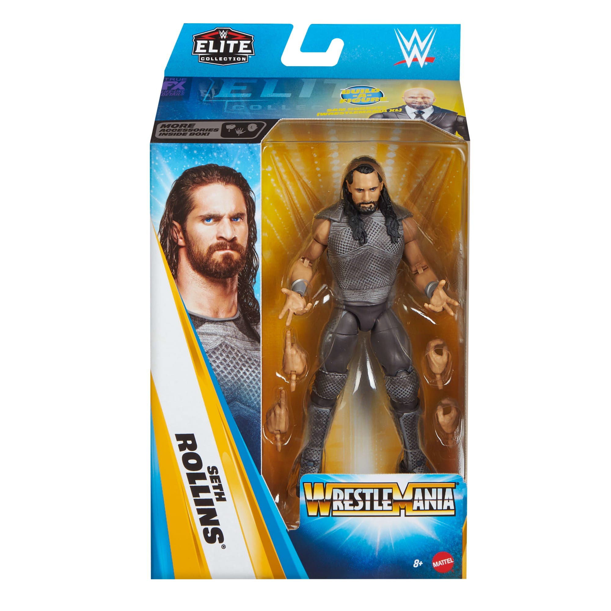 WWE Elite Collection Premium Live Event Seth Rollins Action Figure Set. Wrestlemania Collectible - Image 2