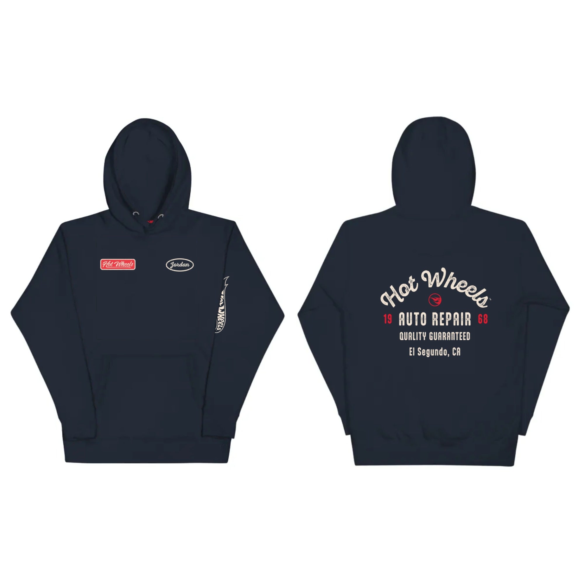 Hot Wheels Customizable Auto Repair Mechanic Navy Hoodie - Image 4
