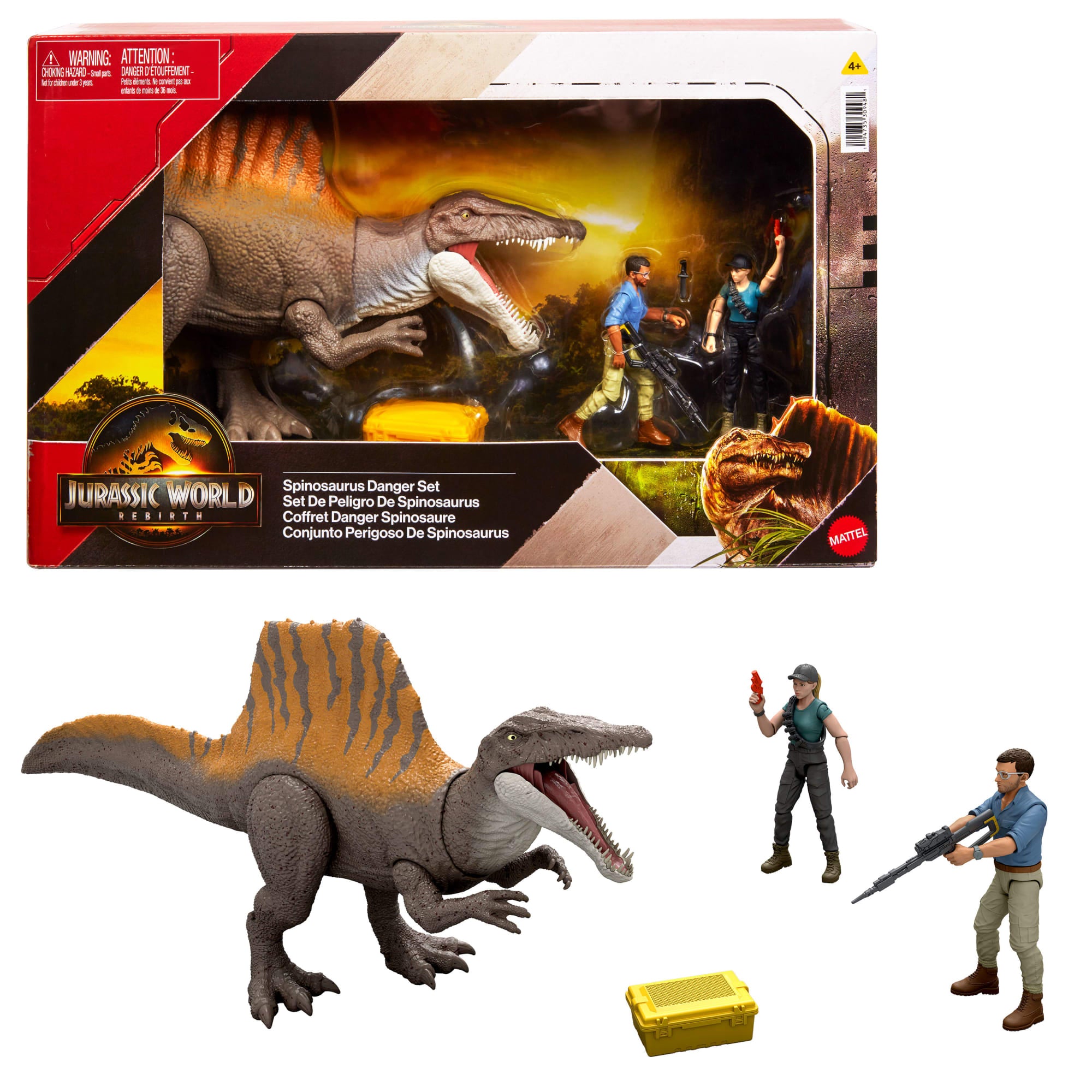 Jurassic World Rebirth Storypack With Exclusive Spinosaurus. 2 Human Figures & Accessories