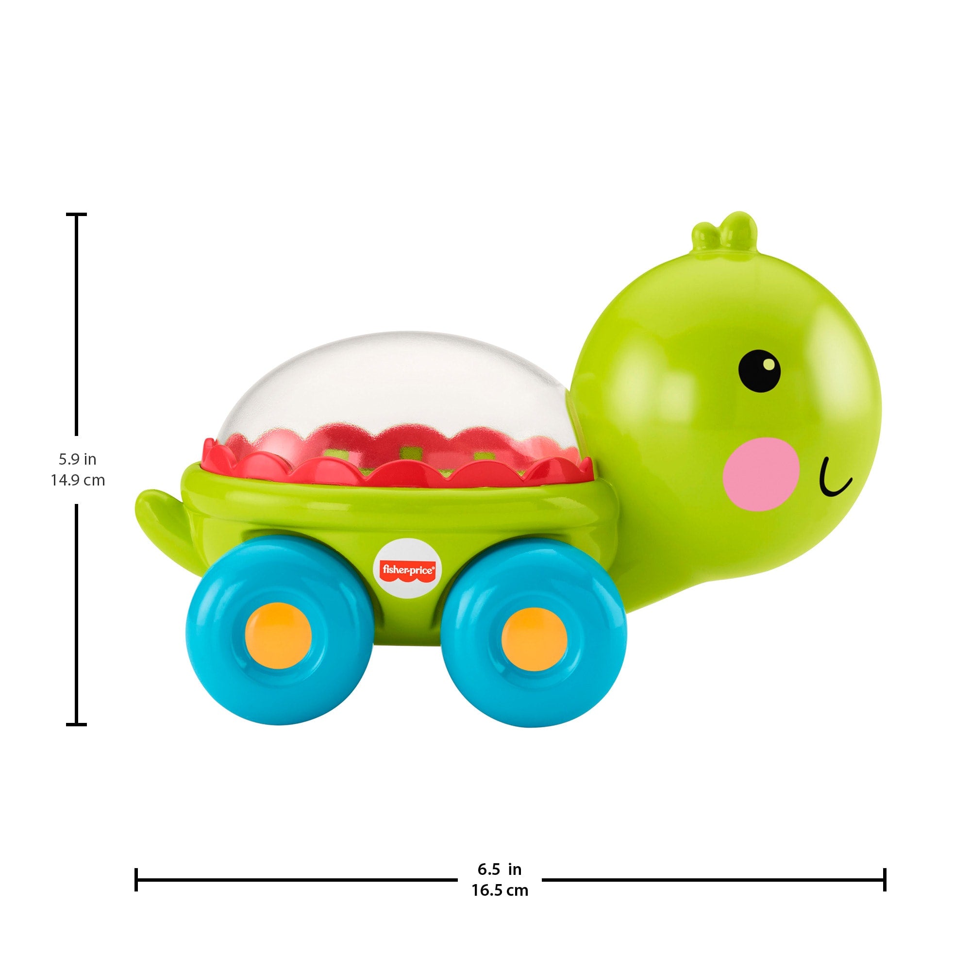 Fisher-Price Poppity Pop Turtle Push-Along Vehicle With Sounds For Infant Crawling Play - Image 5