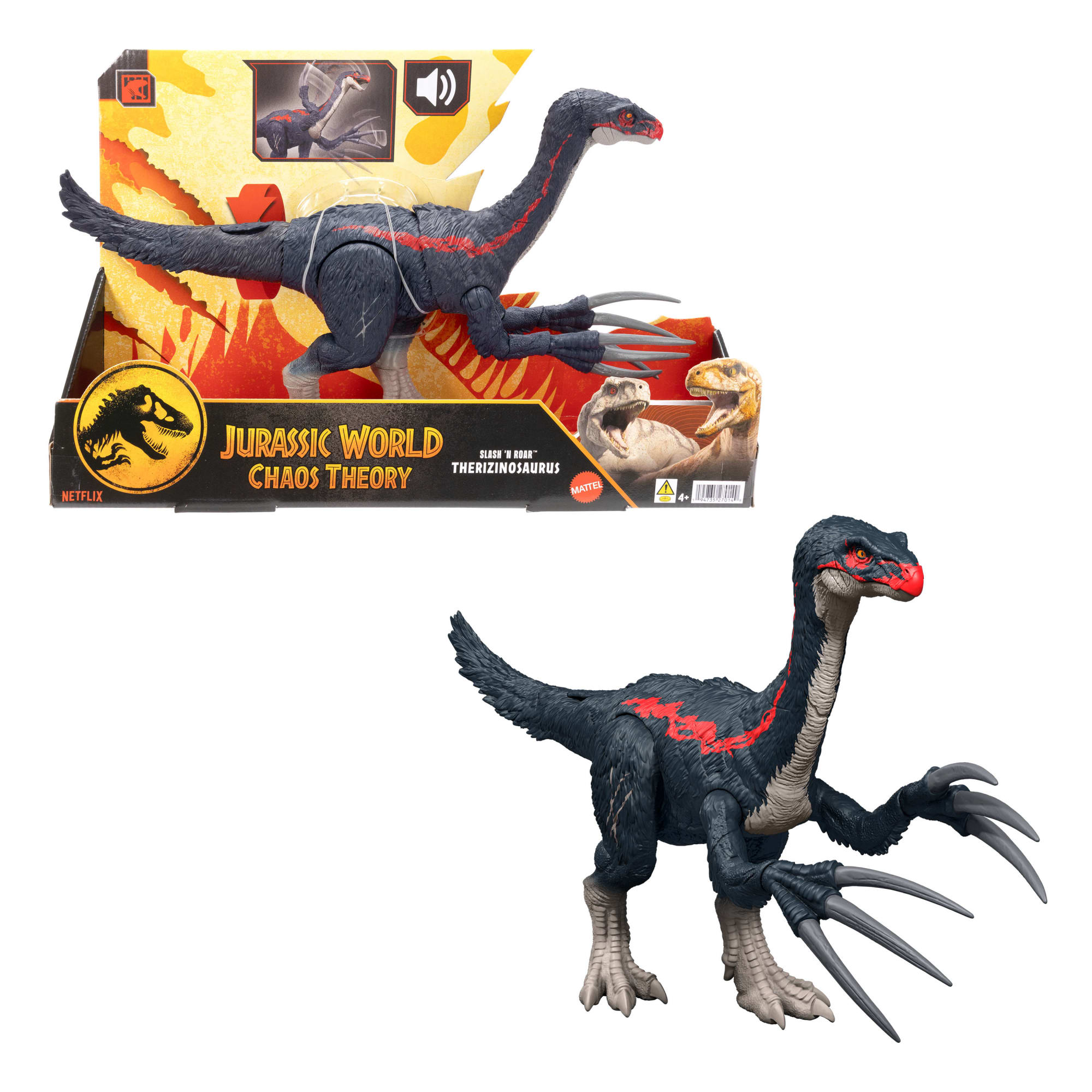 Jurassic World Slash N Roar Therizinosaurus Dinosaur Figure. Attack & Sound Toy. Chaos Theory