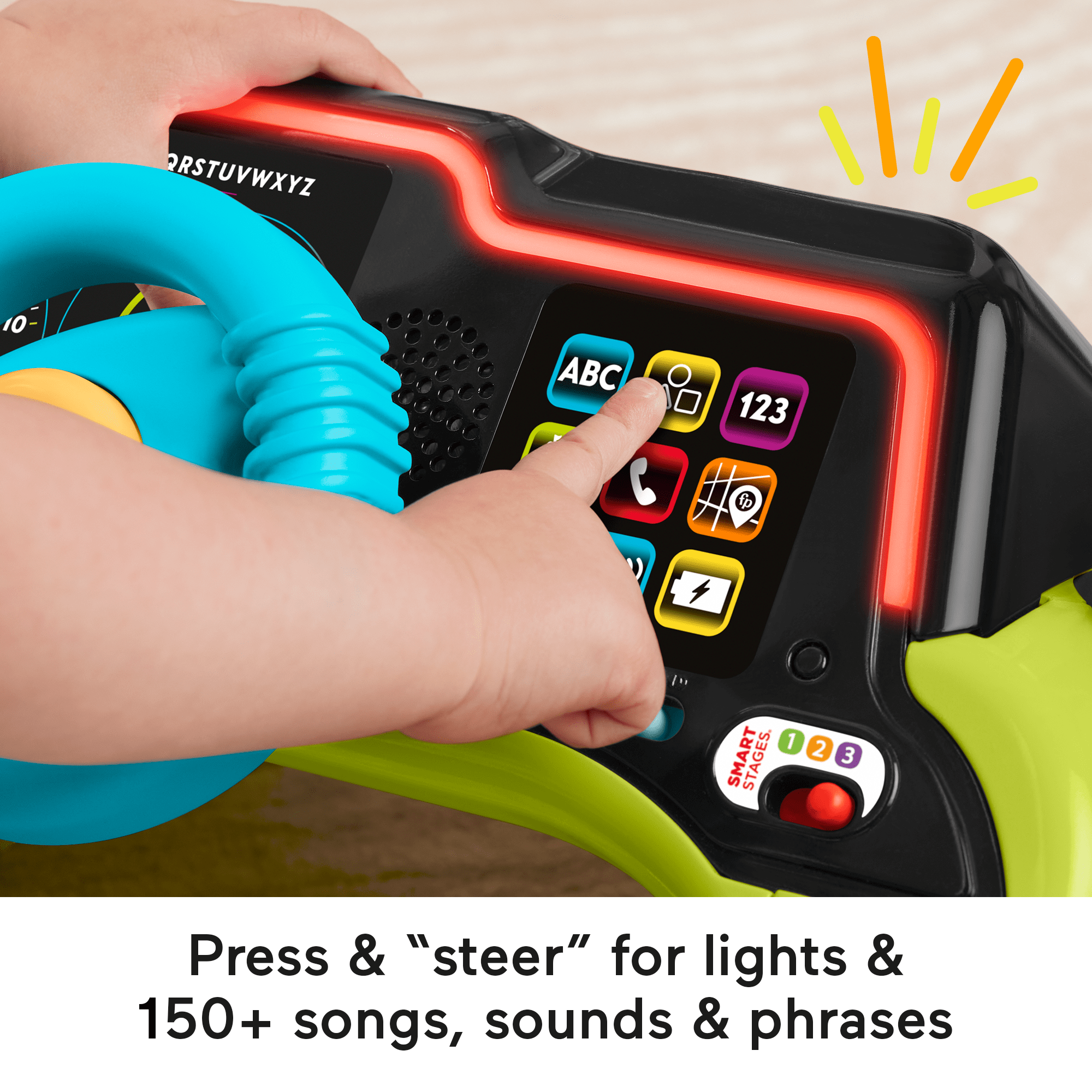 Fisher-Price Laugh & Learn Sit & Steer Driver Activity Center Learning Toy For Infants & Toddlers - Image 3