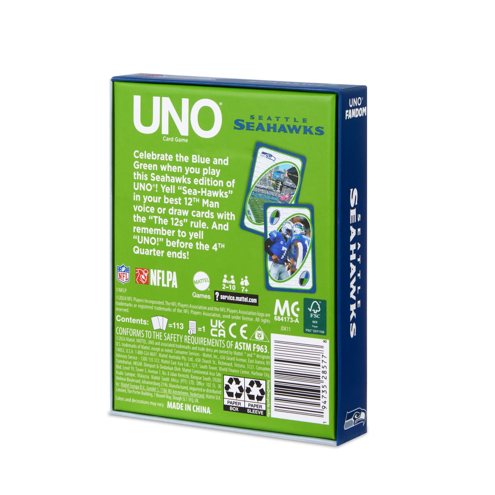 UNO Fandom NFL Seattle Seahawks Game Deck - Image 8