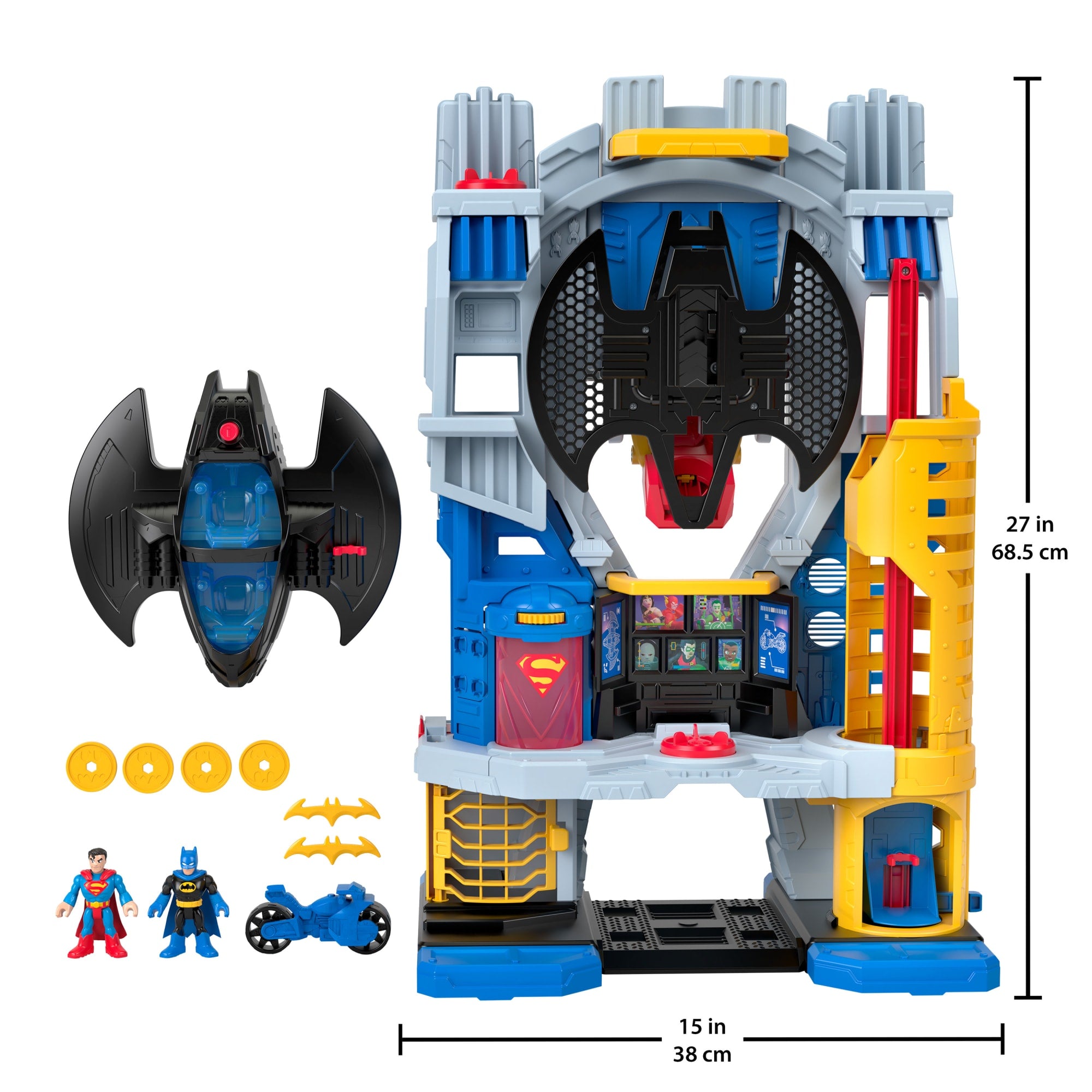Imaginext DC Super Friends Ultimate Headquarters Playset With Batman Figure. 10 Piece Preschool Toy - Image 6
