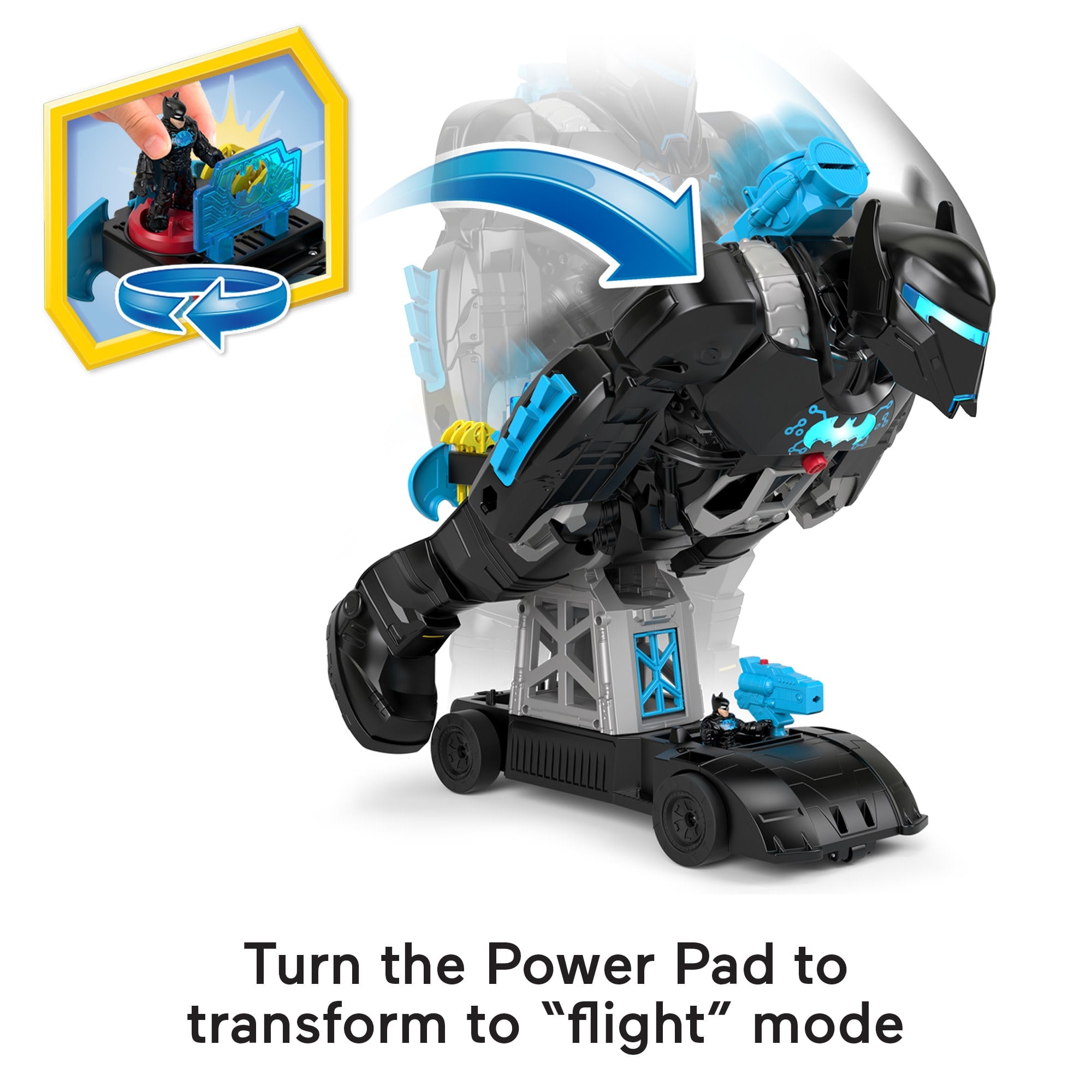 Imaginext DC Super Friends Batman Toy. 2-In-1 Robot & Playset With Lights & Sounds. Bat-Tech Batbot - Image 3