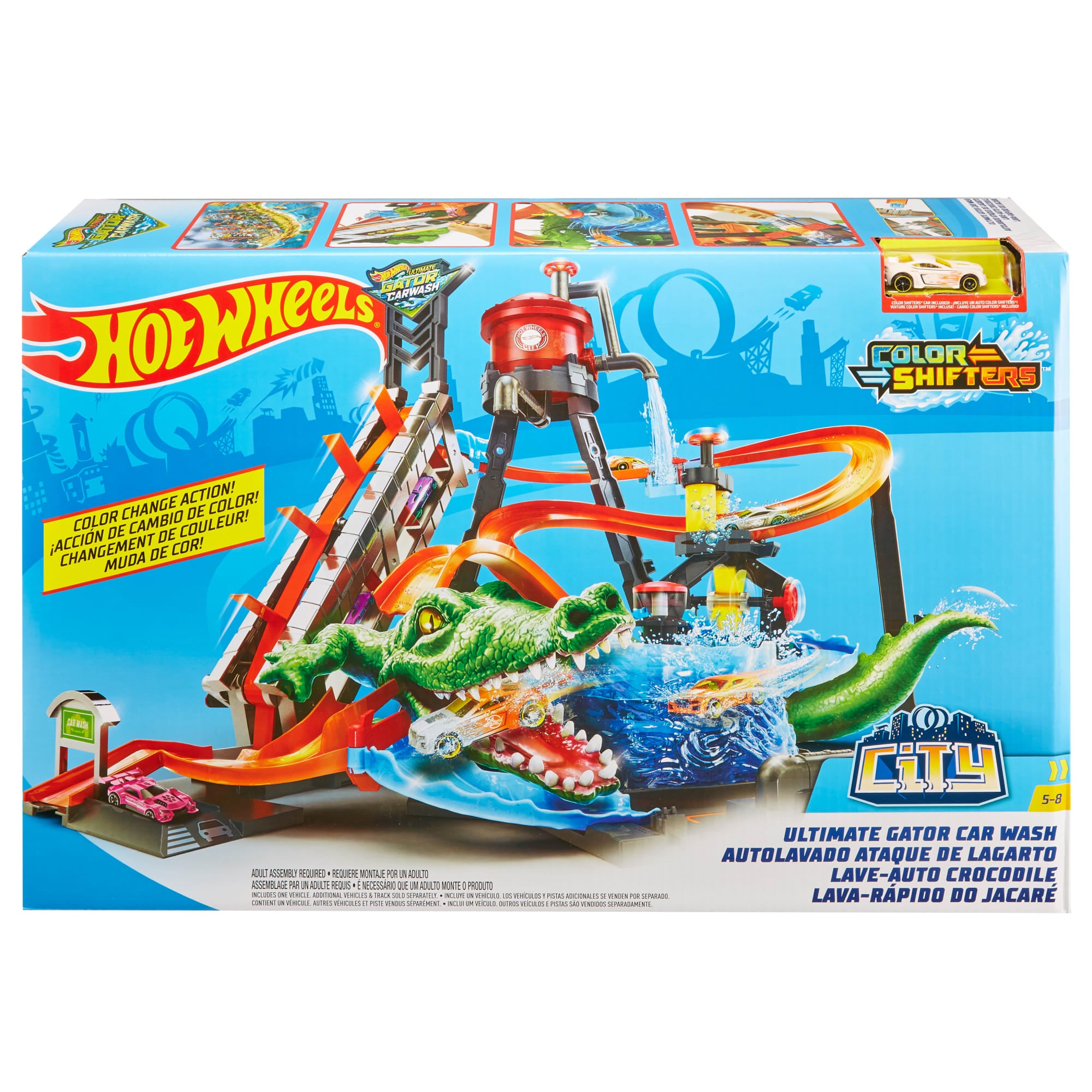 Hot Wheels Ultimate Gator Car Wash Play Set With Color Shifters Car - Image 6