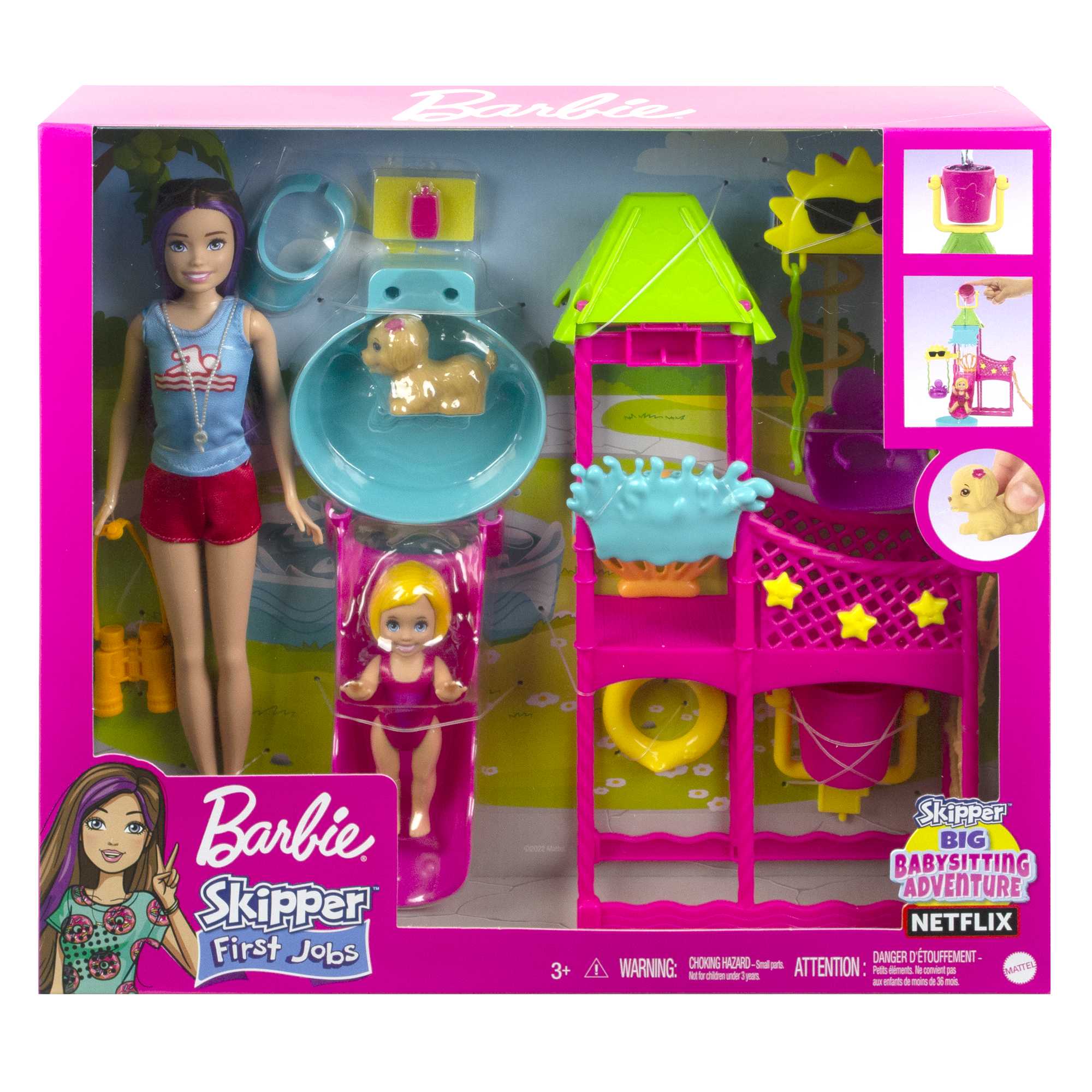 Barbie Toys. Skipper Doll And Waterpark Playset With Working Water Slide And Accessories. First Jobs - Image 6