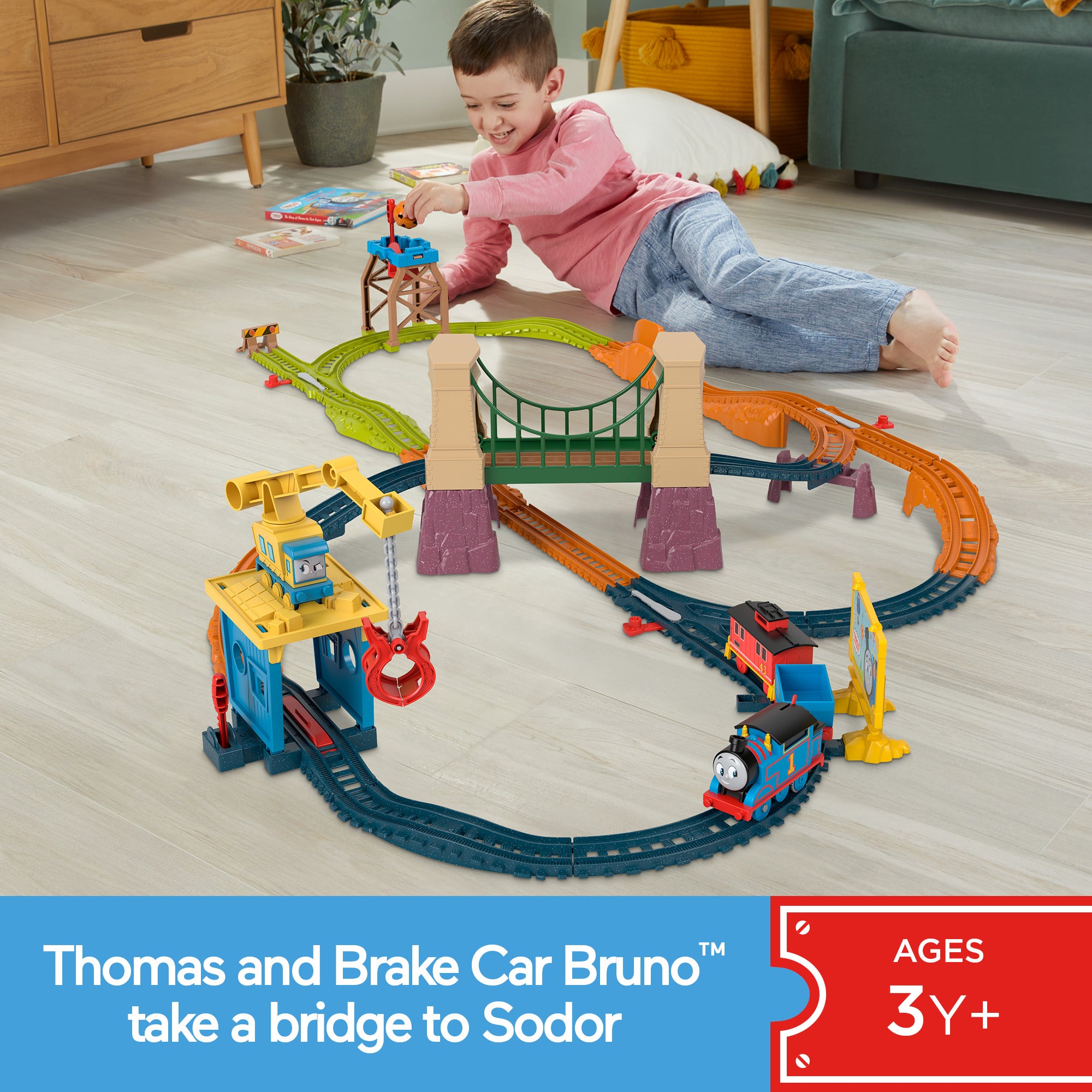 Thomas & Friends Adventures With Thomas & Brake Car Bruno Motorized Toy Train & Track Set For Kids - Image 2