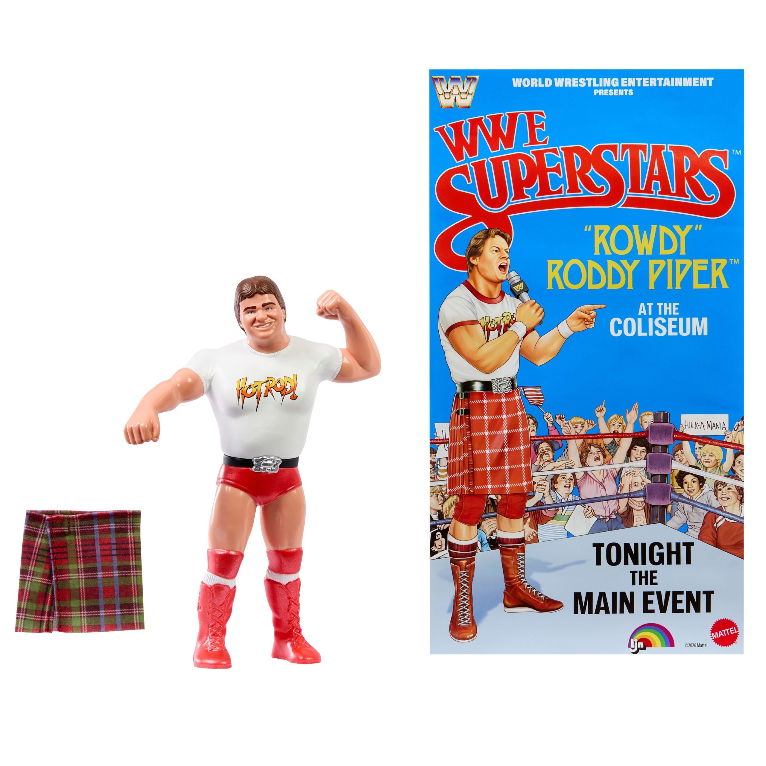 LJN WWE Superstars Rowdy Roddy Piper Action Figure