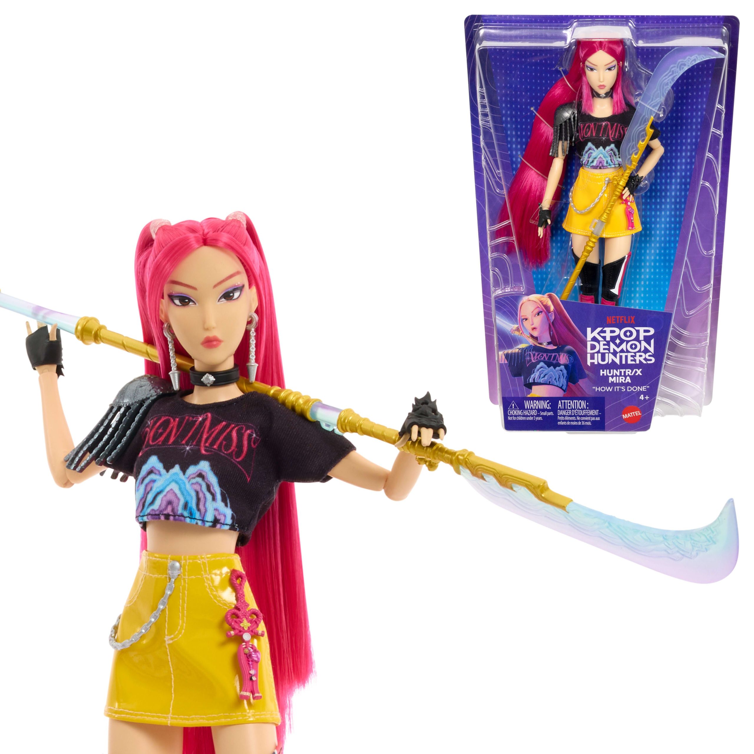 KPop Demon Hunters HUNTR/X Mira Fashion Doll in Removable Look With Themed Movie Accessories