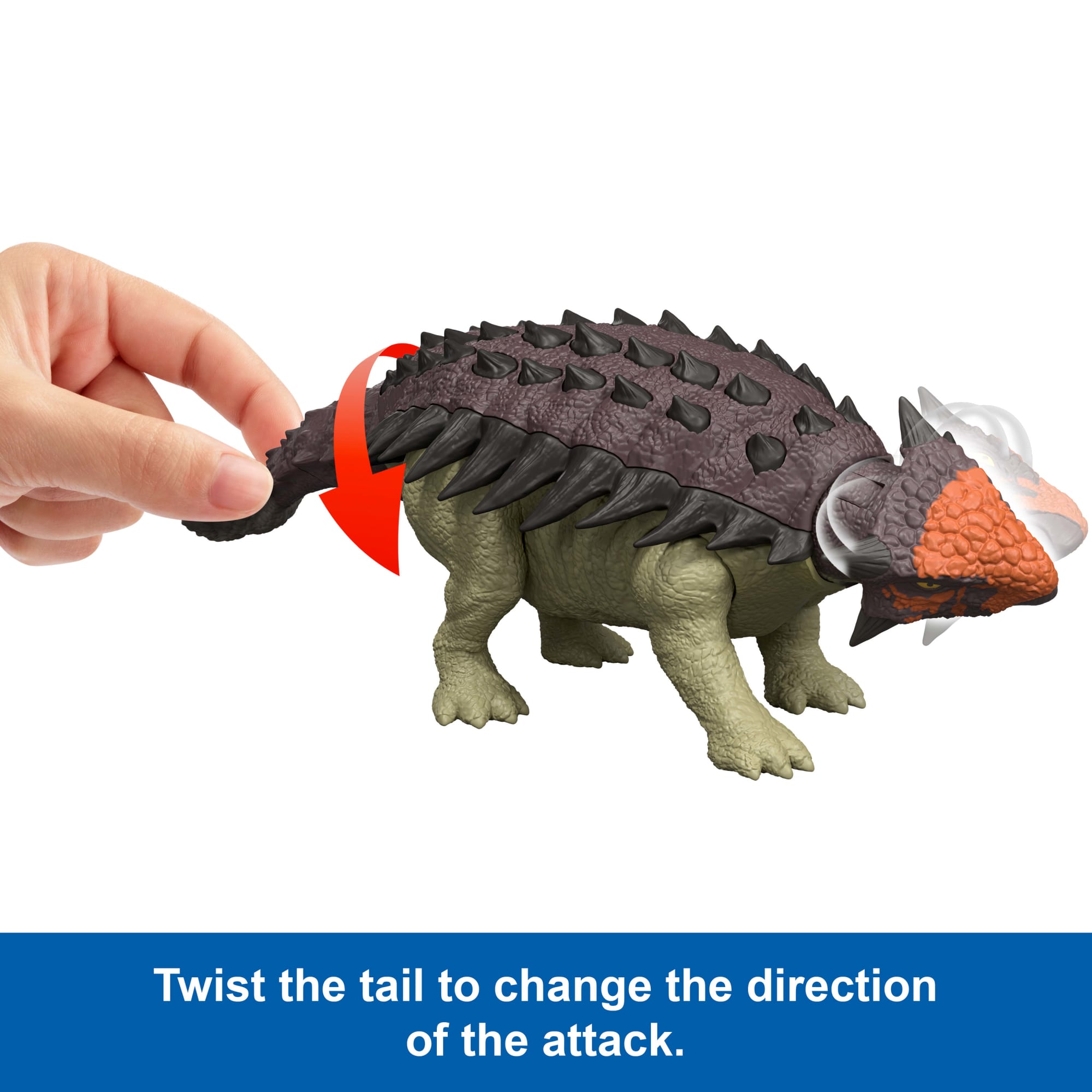 Jurassic World Rebirth Wild Roar Ankylosaurus Dinosaur Toy. Tail Attack Motion & Sound - Image 4