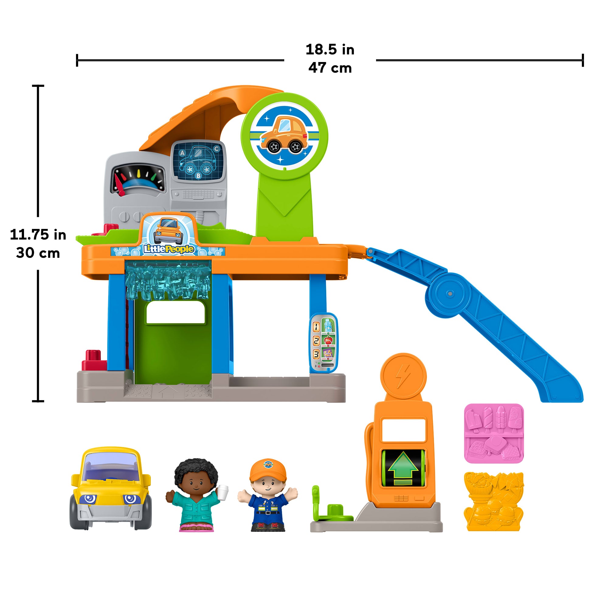 Fisher-Price Little People Fillin' Fun Service Station Toddler Playset. 1 Toy Car & 2 Figures - Image 6