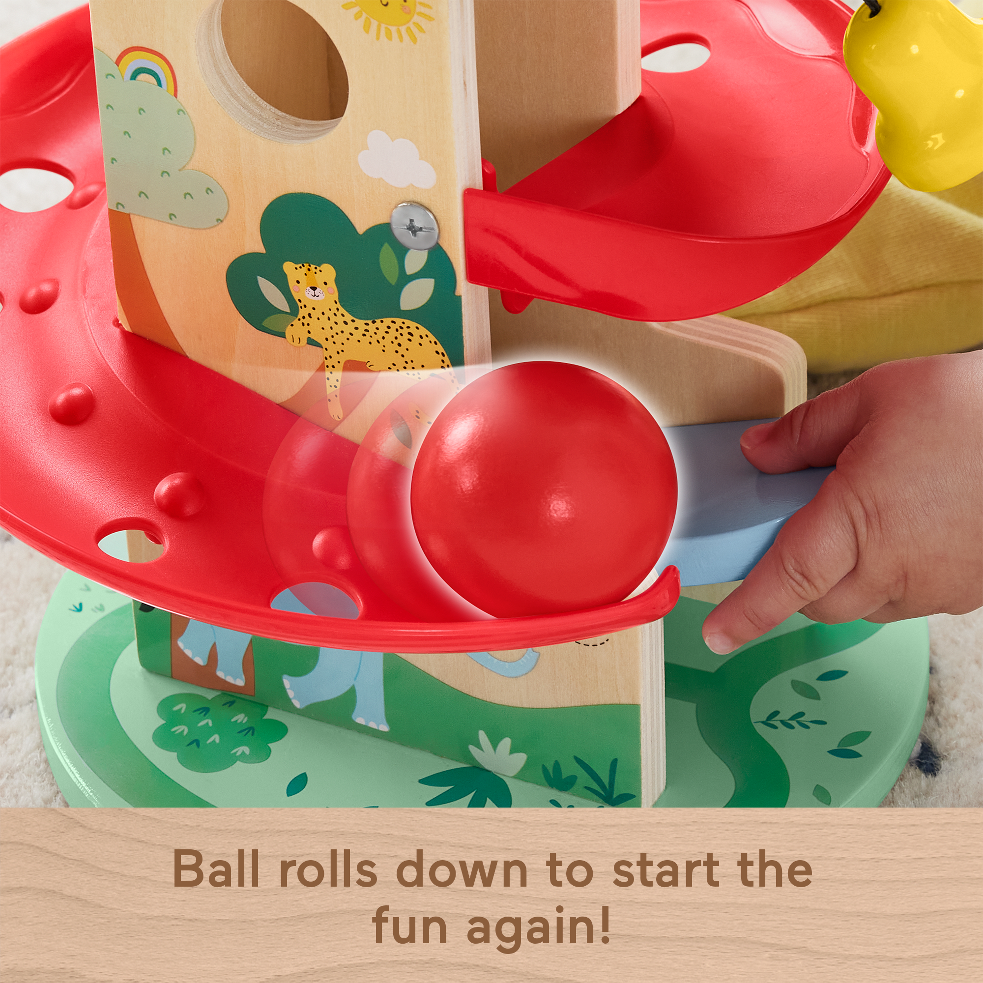 Fisher-Price Wooden Treehouse Ball Run Baby & Toddler Toy. 2 Wood Pieces - Image 4