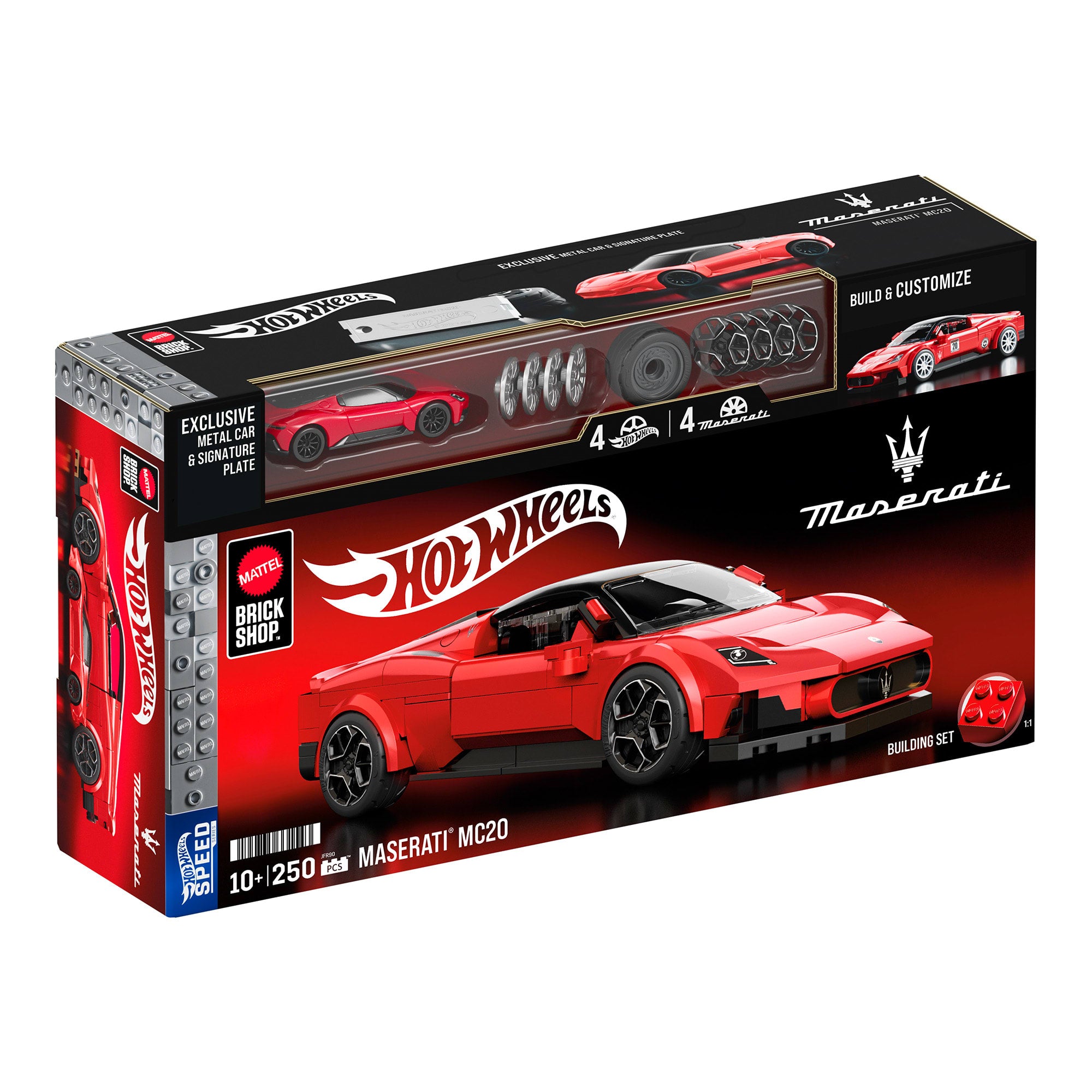 Mattel Brick Shop Hot Wheels Maserati MC20 Building Set - Image 8