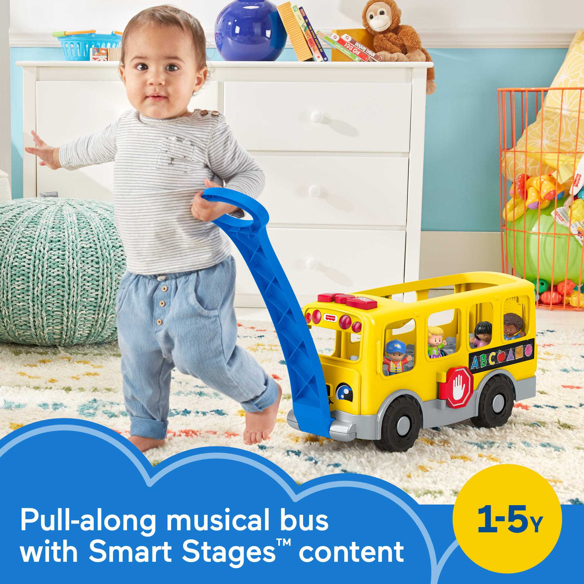 Fisher-Price Little People Big Yellow School Bus. Musical Pull Toy - Image 2