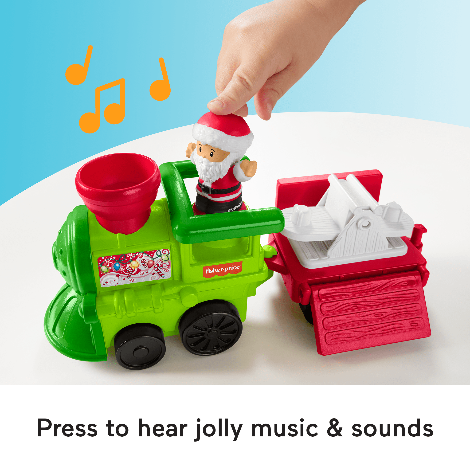 Fisher-Price Little People Musical Christmas Train Toddler Toy With Santa Elf & Reindeer Figures - Image 3