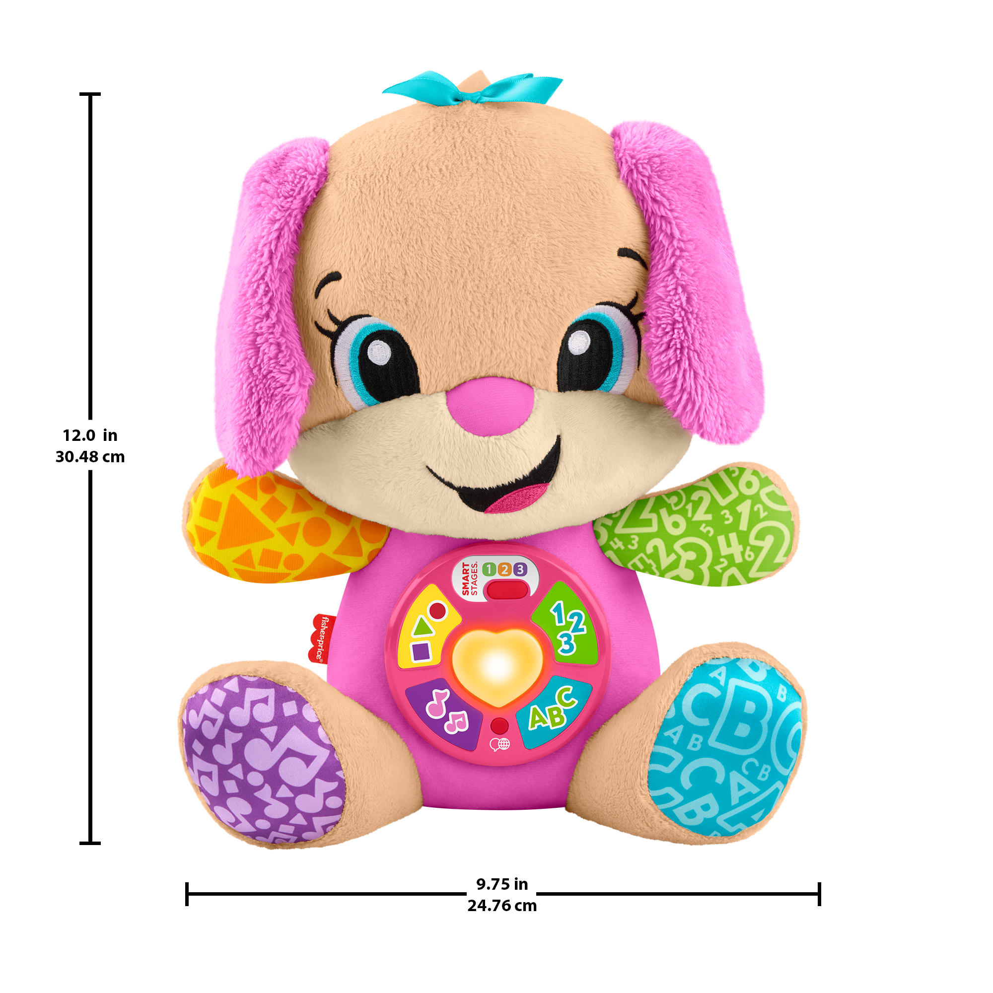 Fisher-Price Laugh & Learn Smart Stages Sis Pink Plush Baby Musical Learning Toy. Multilanguage Version - Image 5