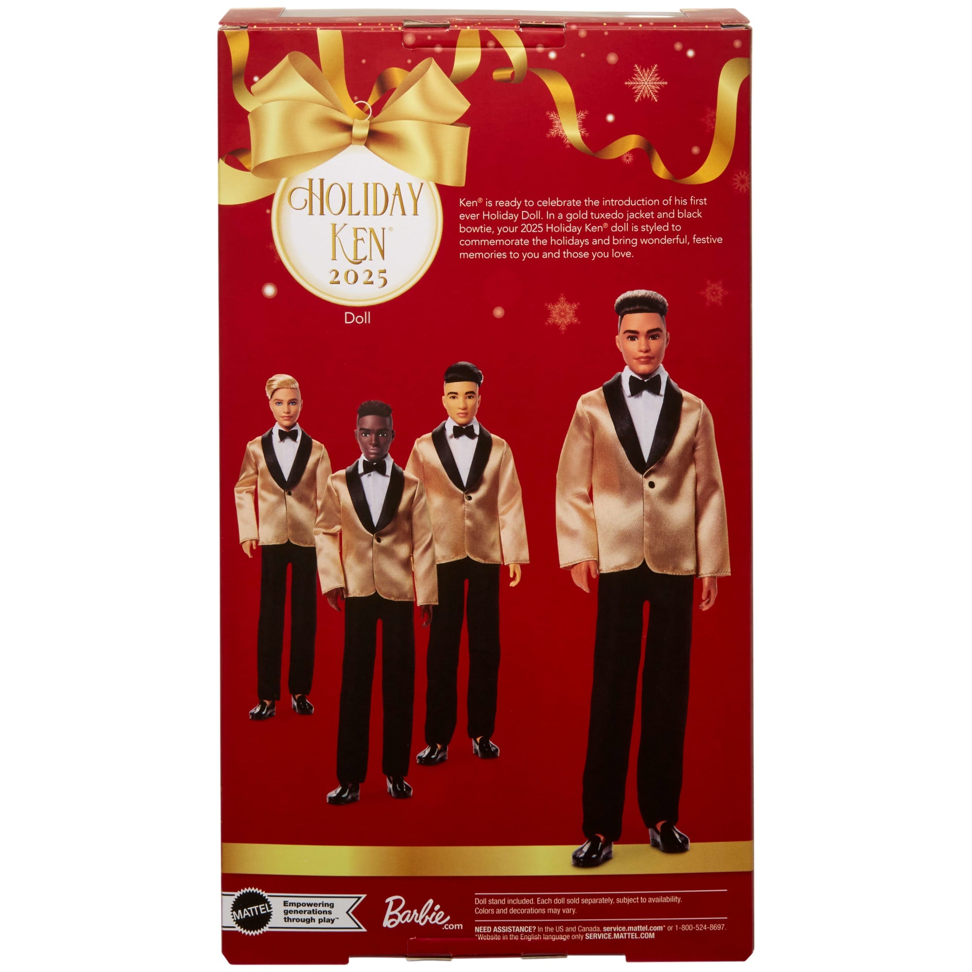 Barbie Signature 2025 Holiday Blonde Ken Collectible Fashion Doll Wearing Full Suit With Golden Jacket - Image 6