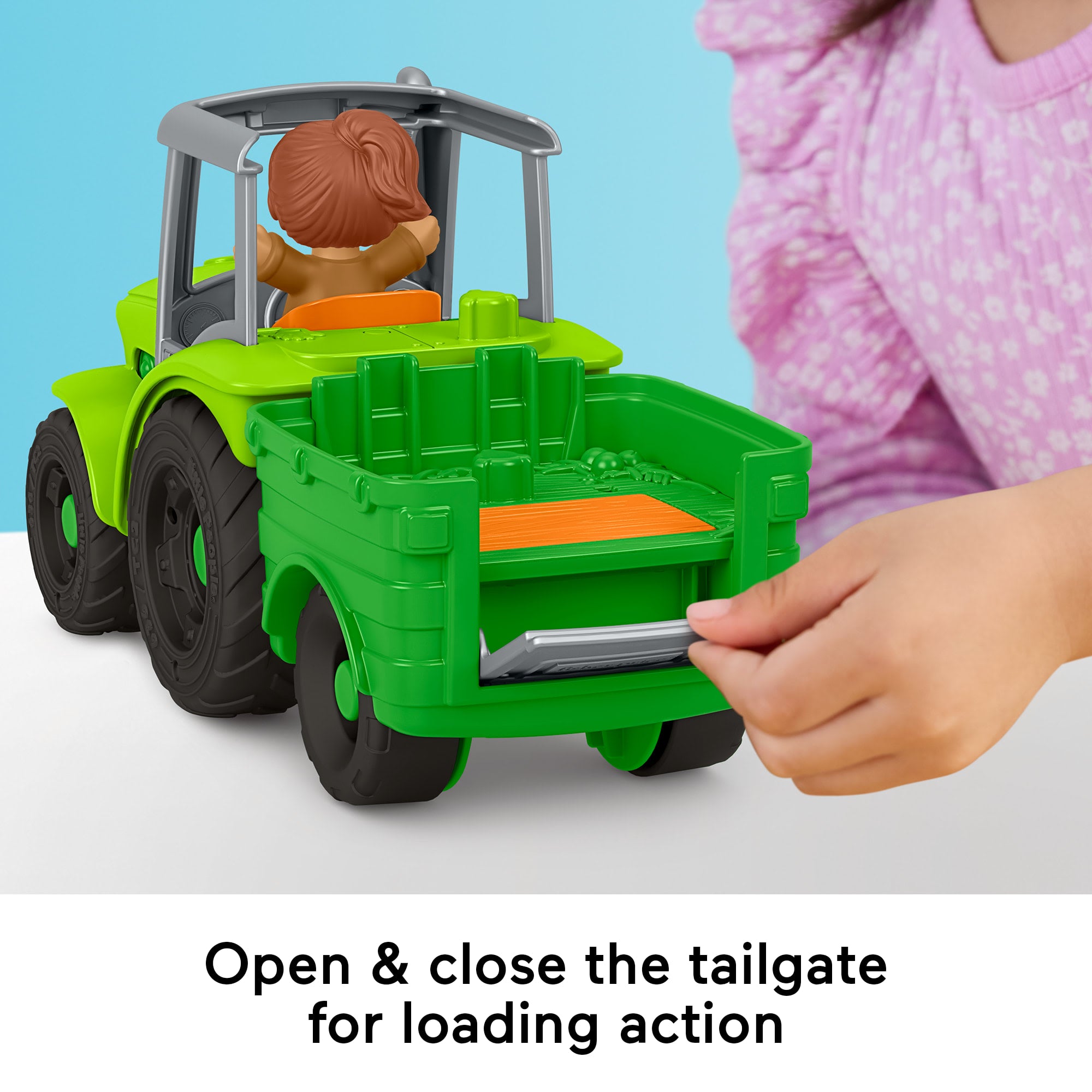 Fisher-Price Little People Push & Play Tractor. Musical Toy Farm Vehicle & 2 Figures For Toddlers - Image 4