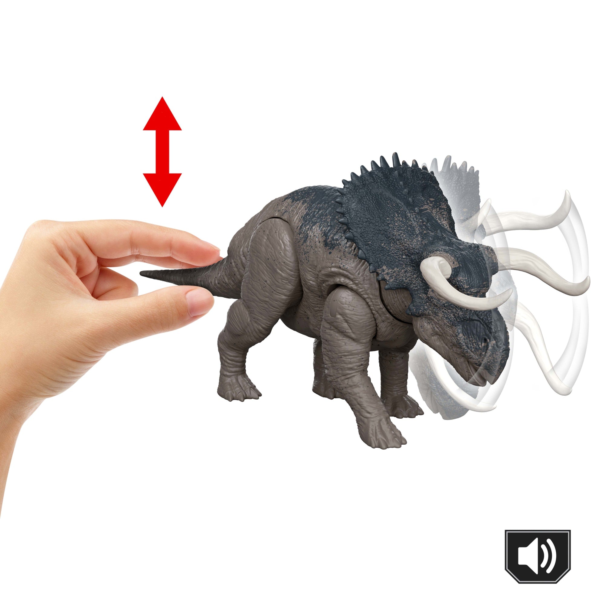 Jurassic World Dinossauro de Brinquedo Rebirth Rugido Selvagem Nasutoceratops - Image 3