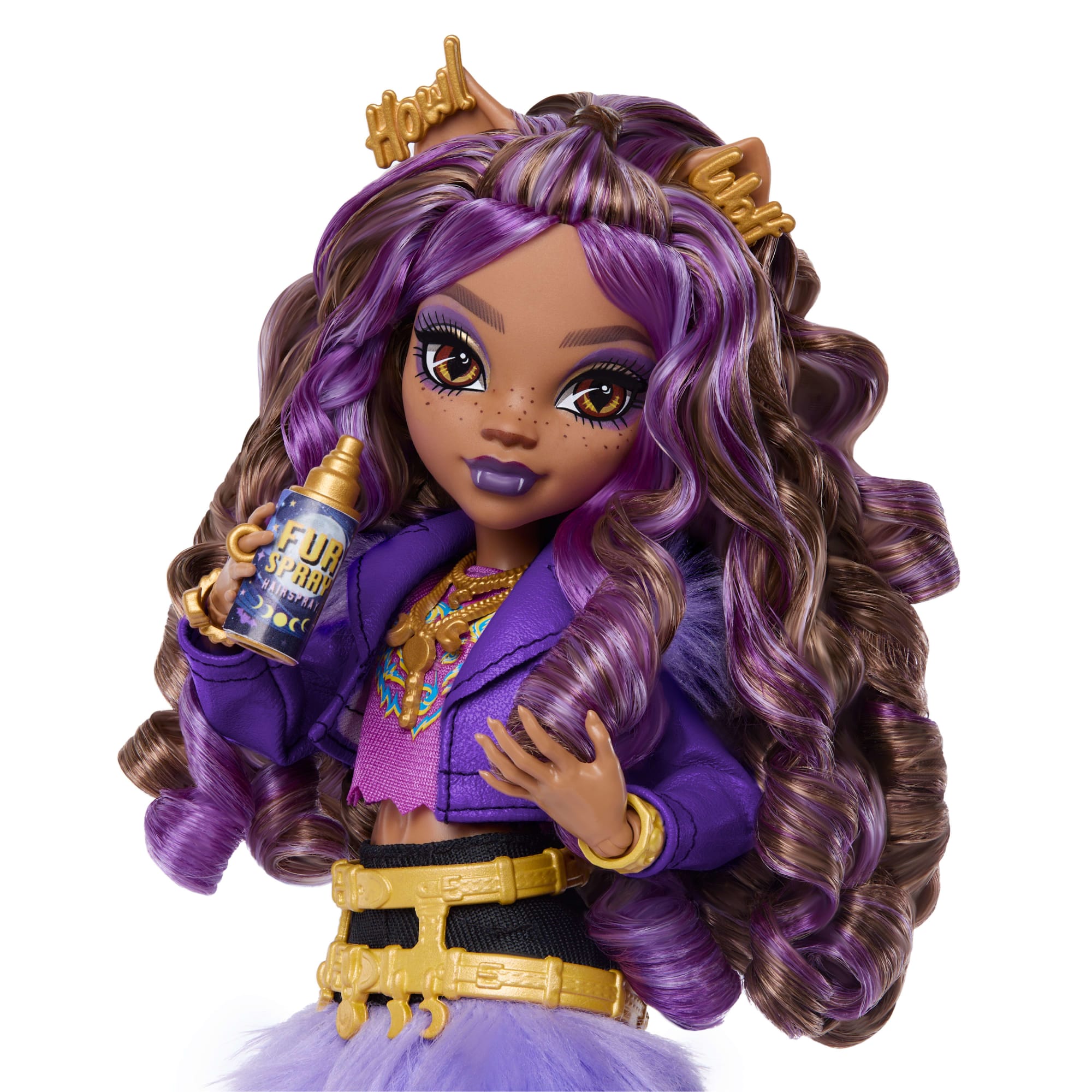 Monster High Clawdeen Wolf Fashion Doll in Furry Skirt With Pet Crescent And 7 Accessories - Image 3