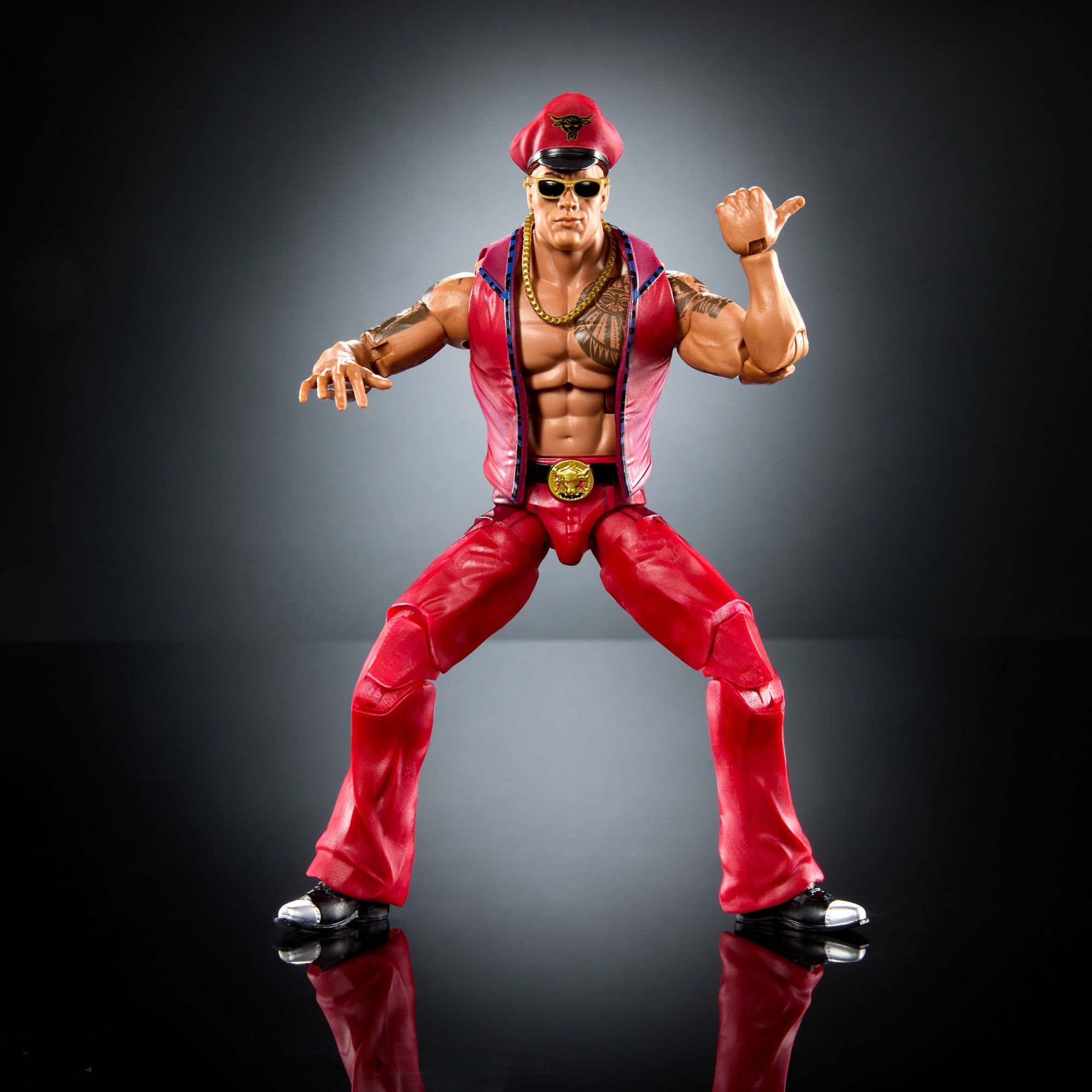 WWE X Street Fighter The Rock Final Boss Action Figure & Accessories. 6-Inch Collectible M. Bison Mashup Set - Image 3