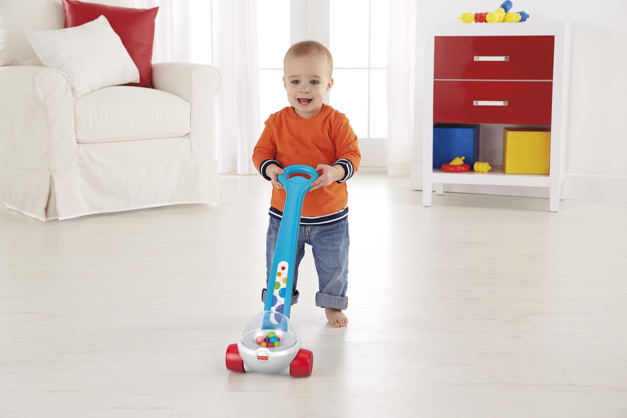 Fisher-Price Corn Popper Baby And Toddler Toy. Push Toy For 1 Year Old And Up. 2 Pieces. Blue - Image 2