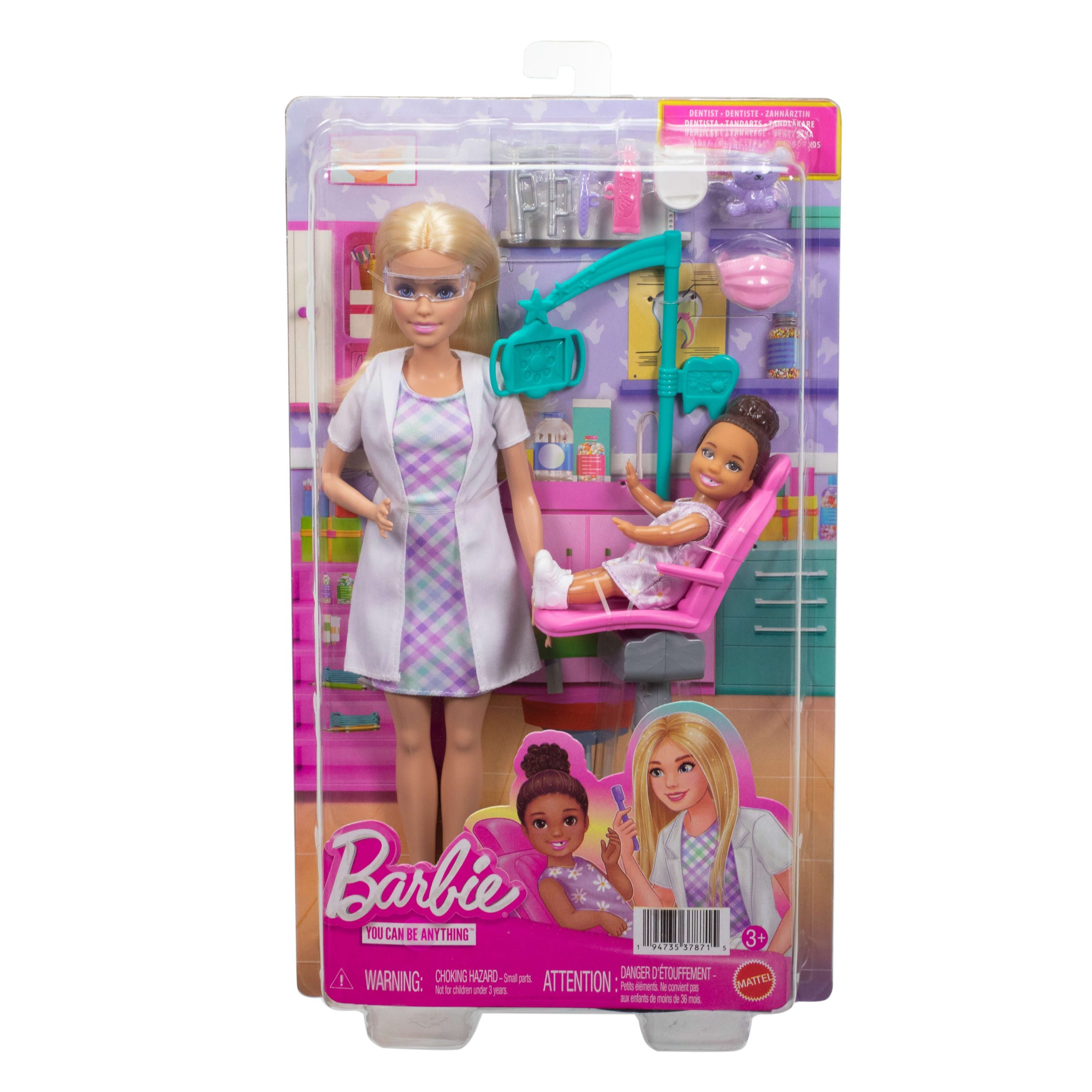 Barbie Careers Dentist Playset With Blonde Fashion Doll. Small Doll. Examination Chair & Accessories - Image 6