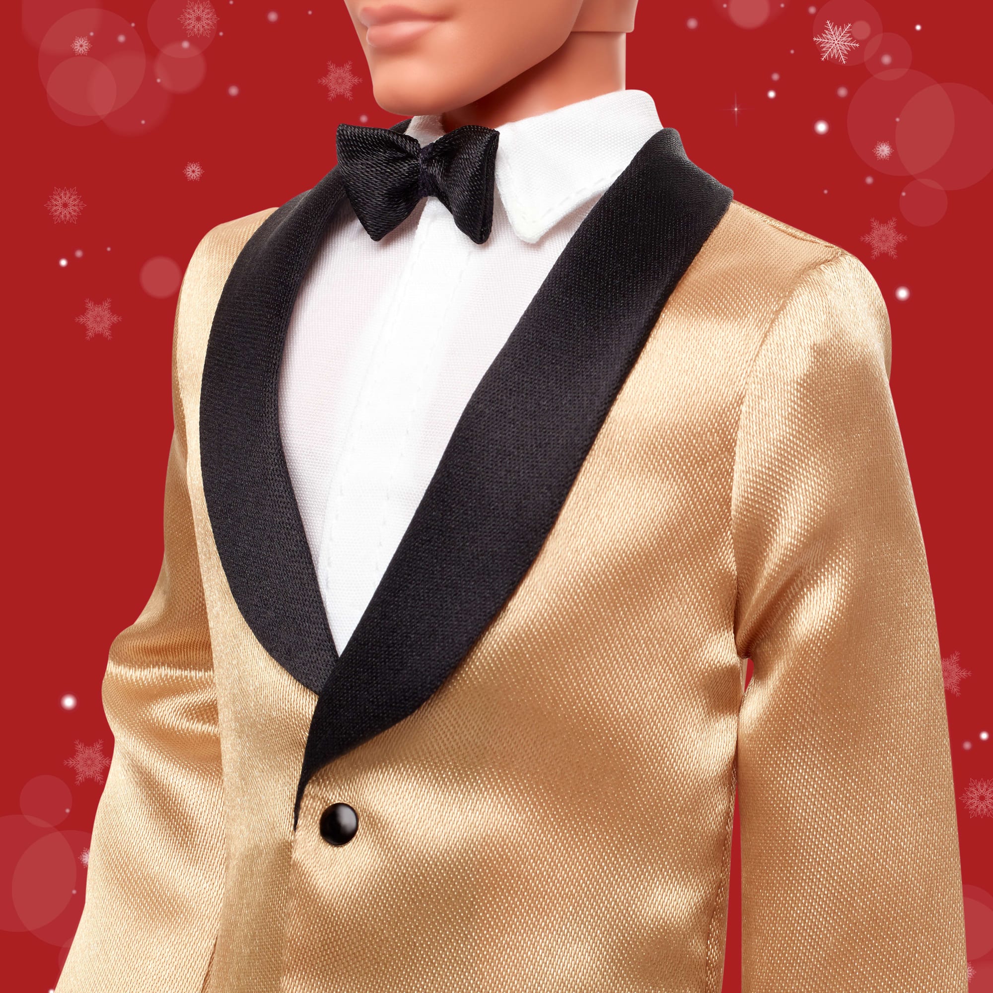 Barbie Signature 2025 Holiday Blonde Ken Collectible Fashion Doll Wearing Full Suit With Golden Jacket - Image 3