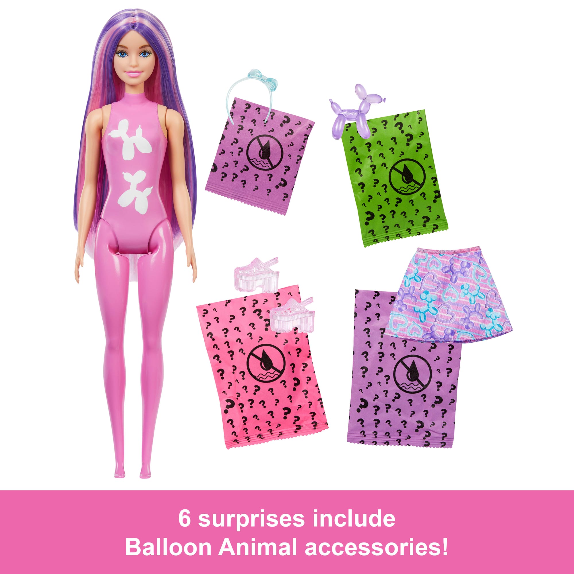 Barbie Color Reveal Balloon Animals Series Doll & Accessories With 6 Surprises - Image 4