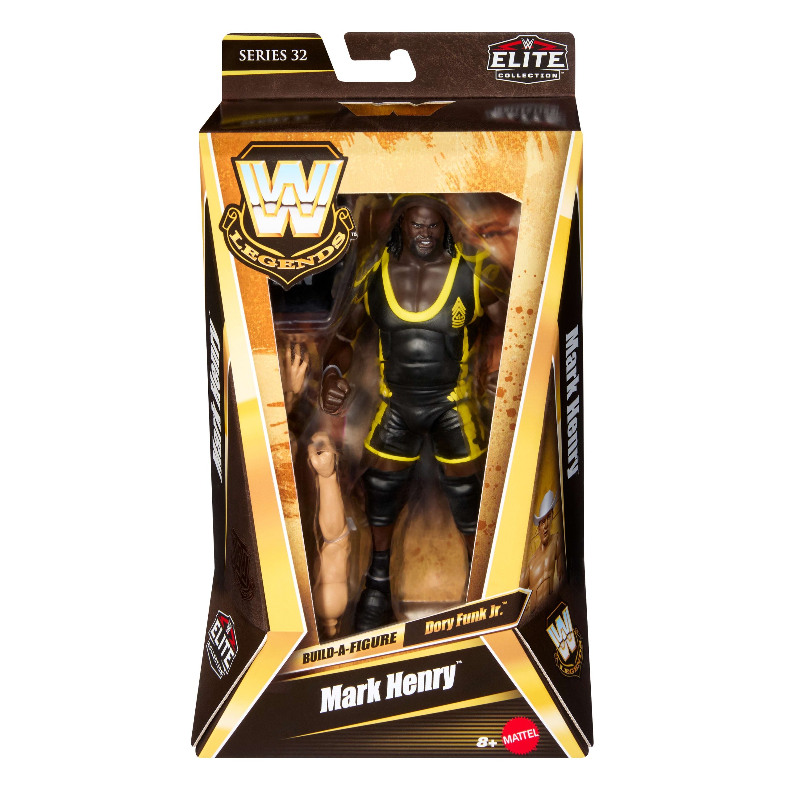 WWE Elite Legends Mark Henry Action Figure & Accessories. Series 32 6-inch Set - Image 2